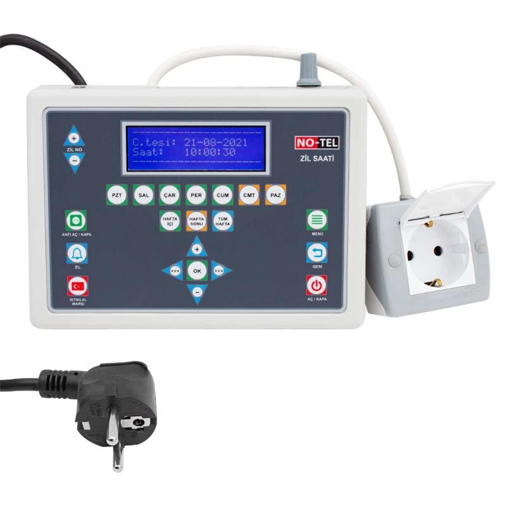 No-Tel No-Tel Not-ZS3 Programlanabilir Amfi Kontrollü USB Girişli İstiklal Marşlı Okul Zil Saati - Okul Zili