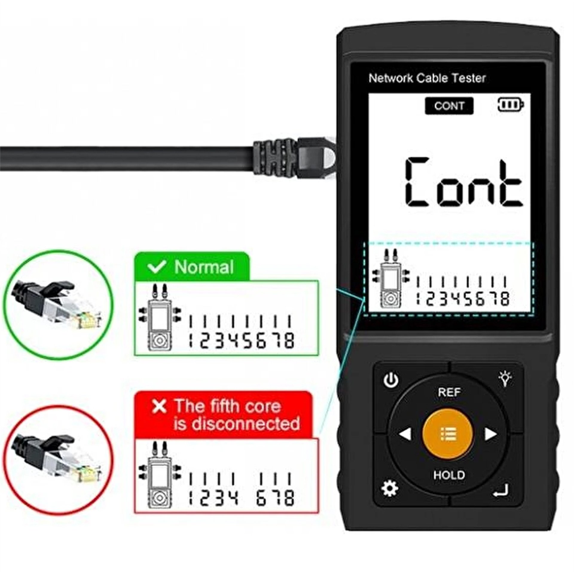 Novacom Novacom NVC-LT200 3'' Lcd Ekranlı Tdr Metraj - Pse Voltaj - Network Kablo Test Cihazı - Kablo Test Cihazı