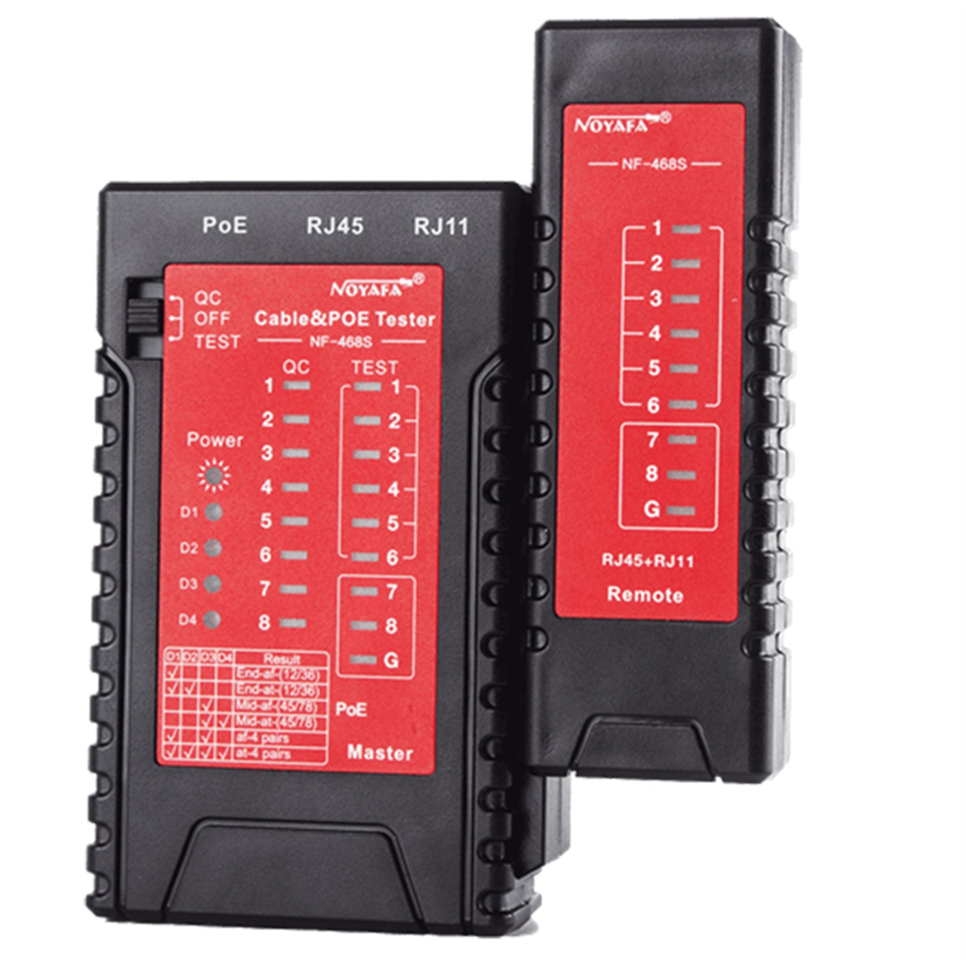 Noyafa Noyafa NF-468S Rj45-Rj11-Poe Destekli Çok Fonksiyonlu Ağ Telefon Kablosu Test Cihazı - Kablo Test Cihazı