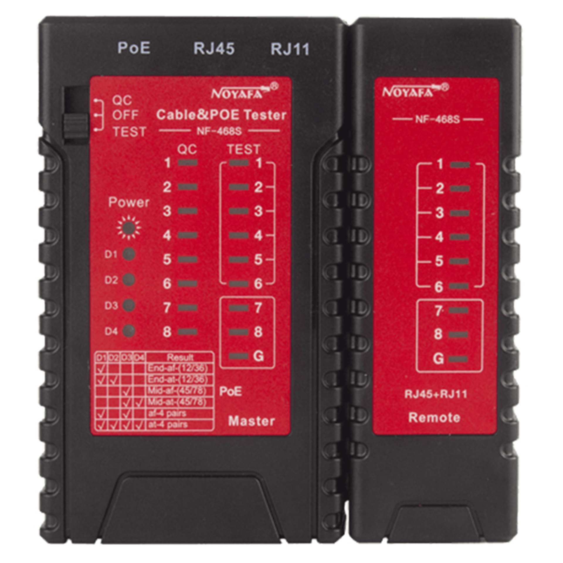 Noyafa Noyafa NF-468S Rj45-Rj11-Poe Destekli Çok Fonksiyonlu Ağ Telefon Kablosu Test Cihazı - Kablo Test Cihazı