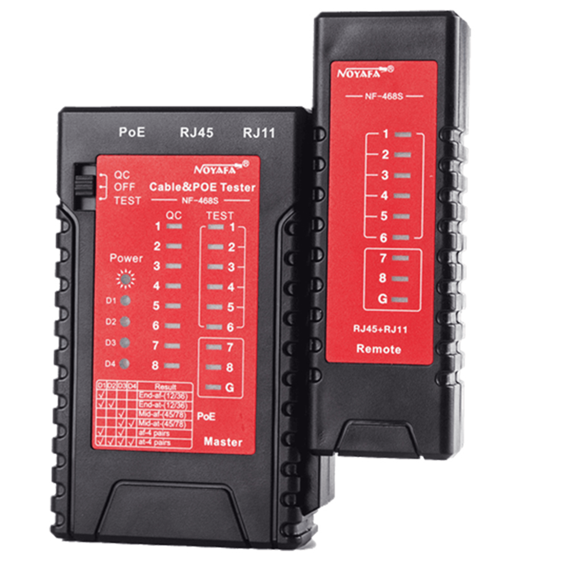 Noyafa Noyafa NF-468S Rj45-Rj11-Poe Destekli Çok Fonksiyonlu Ağ Telefon Kablosu Test Cihazı - Kablo Test Cihazı