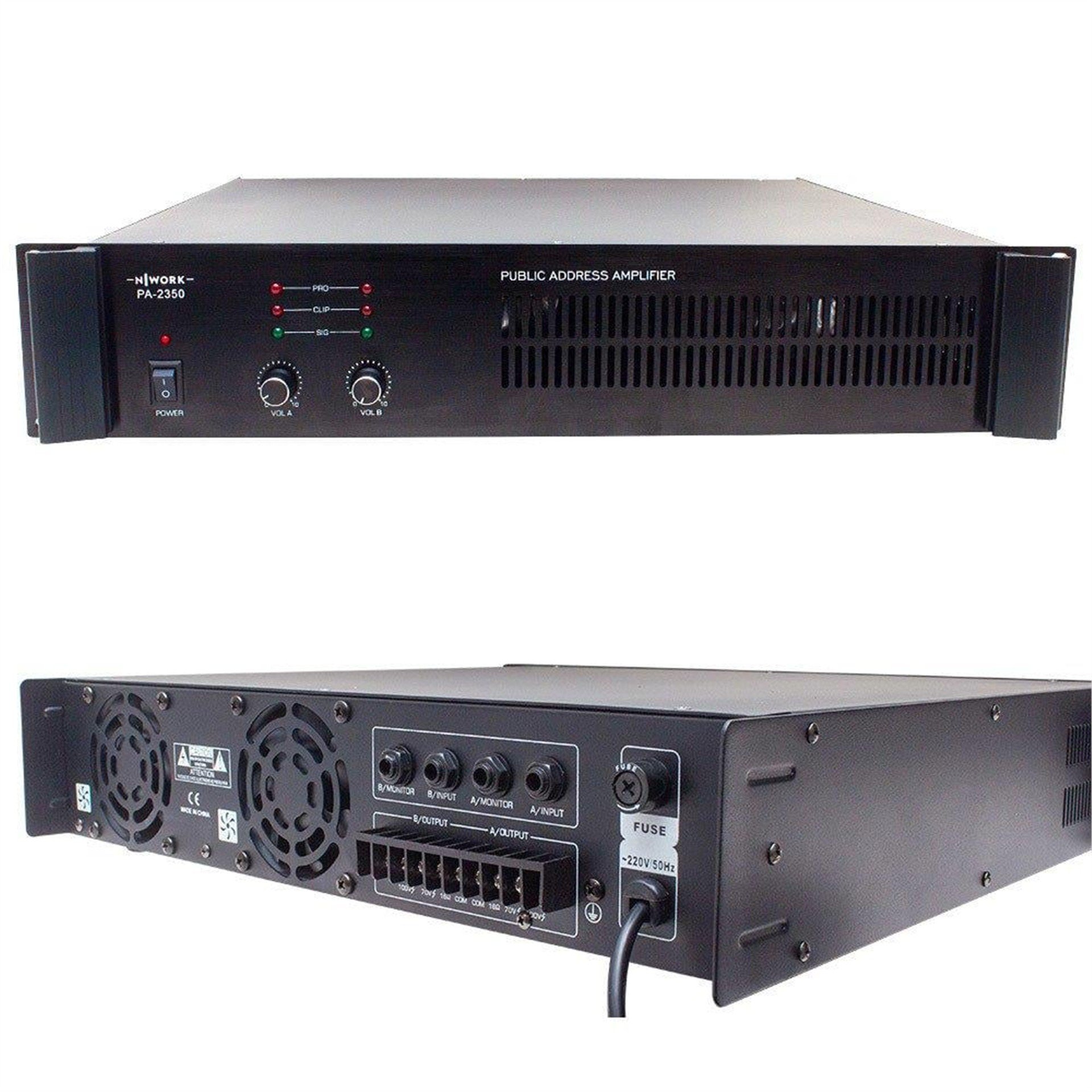 Nwork Nwork PA-2350 2X350W 100 Volt Power Anfi Amplifikatör - Seslendirme Amfileri