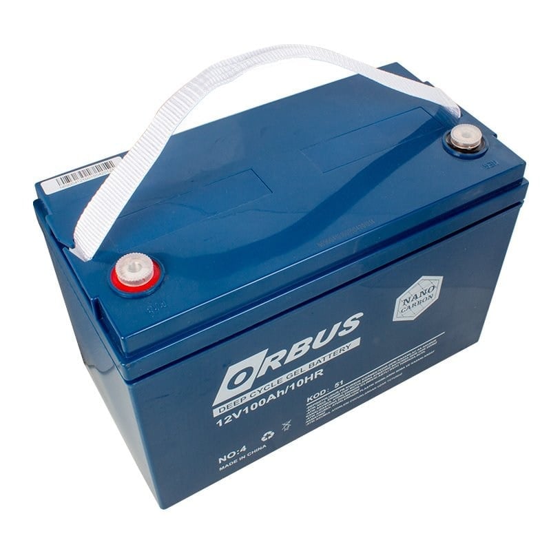ORBUS 12 VOLT - 100 AMPER KARBON JEL TİP AKÜ (330 X 172 X 218 MM)