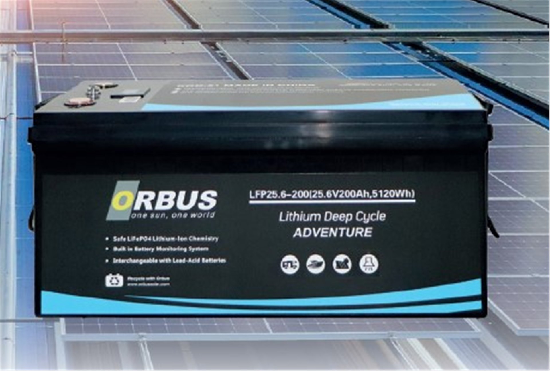 Orbus Orbus 25.6 Volt 200 Amper Lityum Akü (522 X 269 X 220 Mm) - Lityum Akü