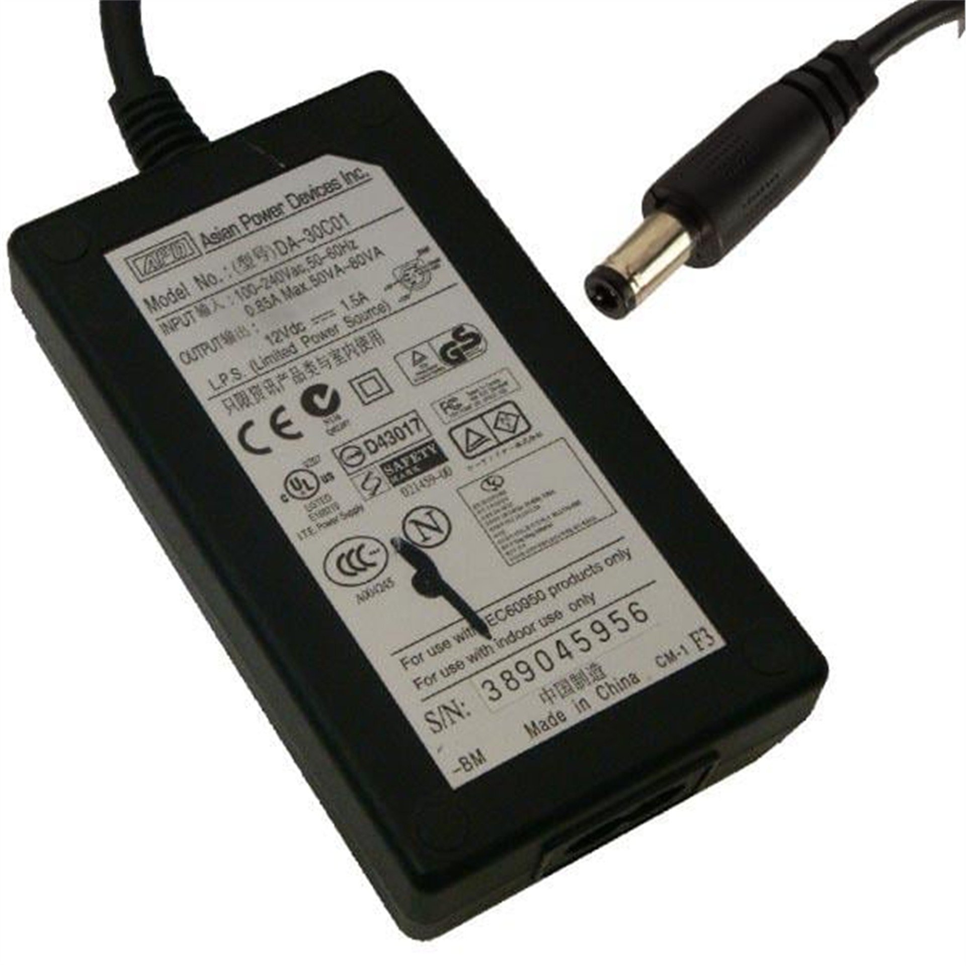 Oem Orjinal Apd 12 Volt - 1.5 Amper 5.5*2.5 Uçlu Plastik Kasa Priz Tipi Adaptör - Adaptörler