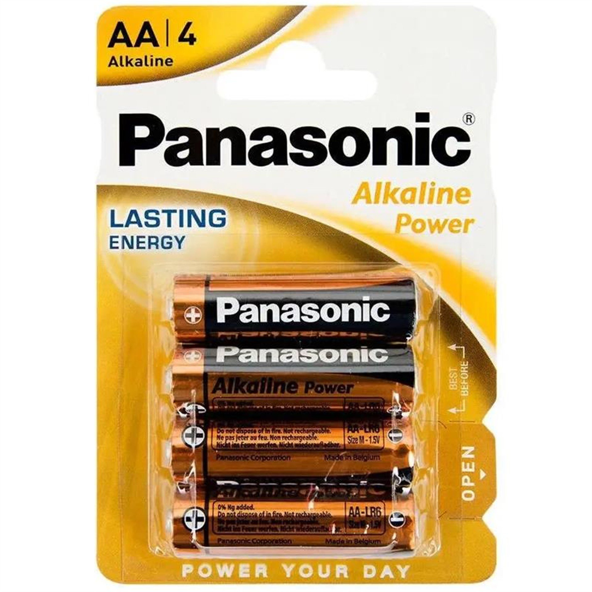 Panasonic Panasonic LR06 Alkalin 1.5 Volt Power AA 4'Lü Kalem Pil - Piller