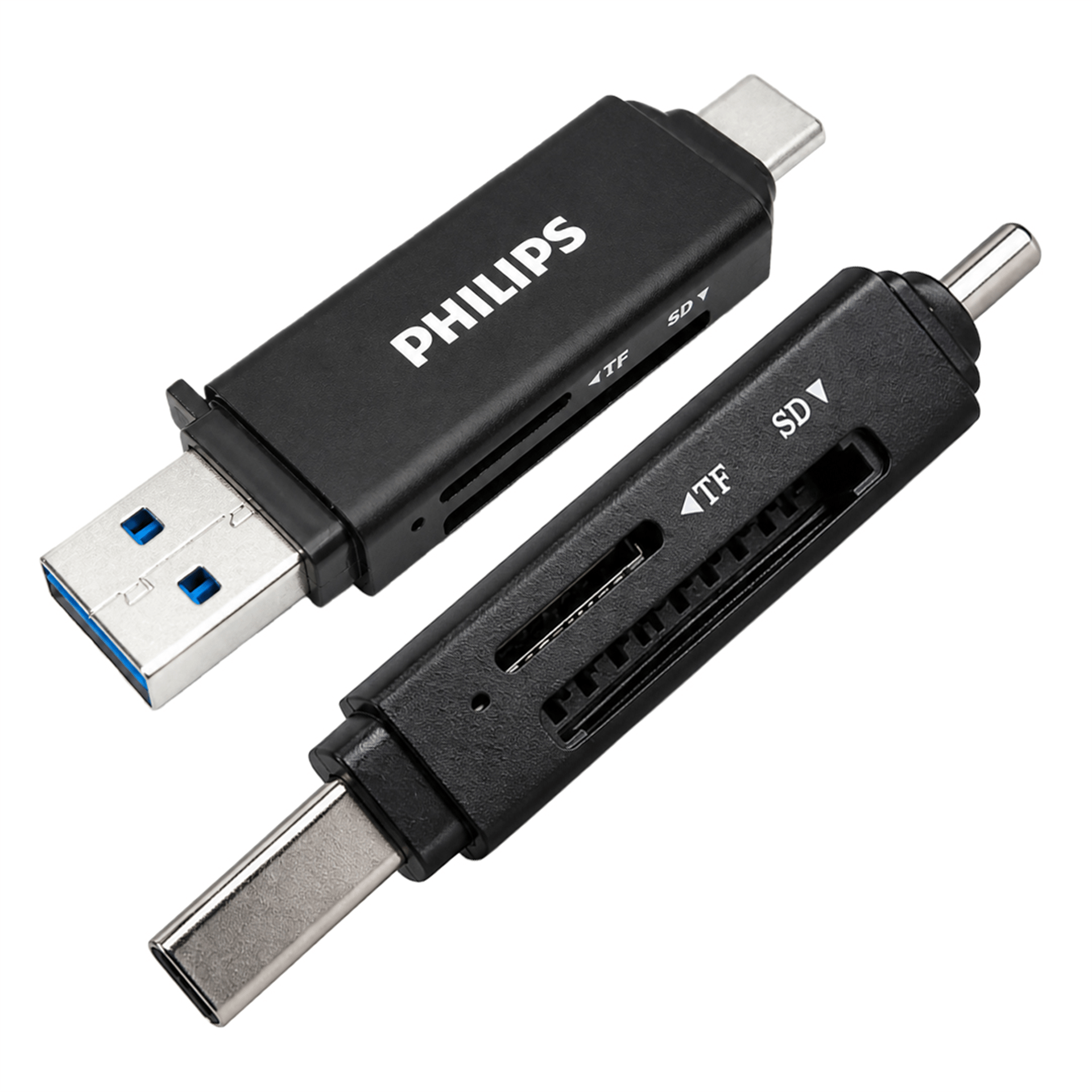 Philips Philips SWR1617B/93 USB 3.0 & USB-C Çift Girişli SD/TF Kart Okuyucu - OtG Destekli - Kart Okuyucu