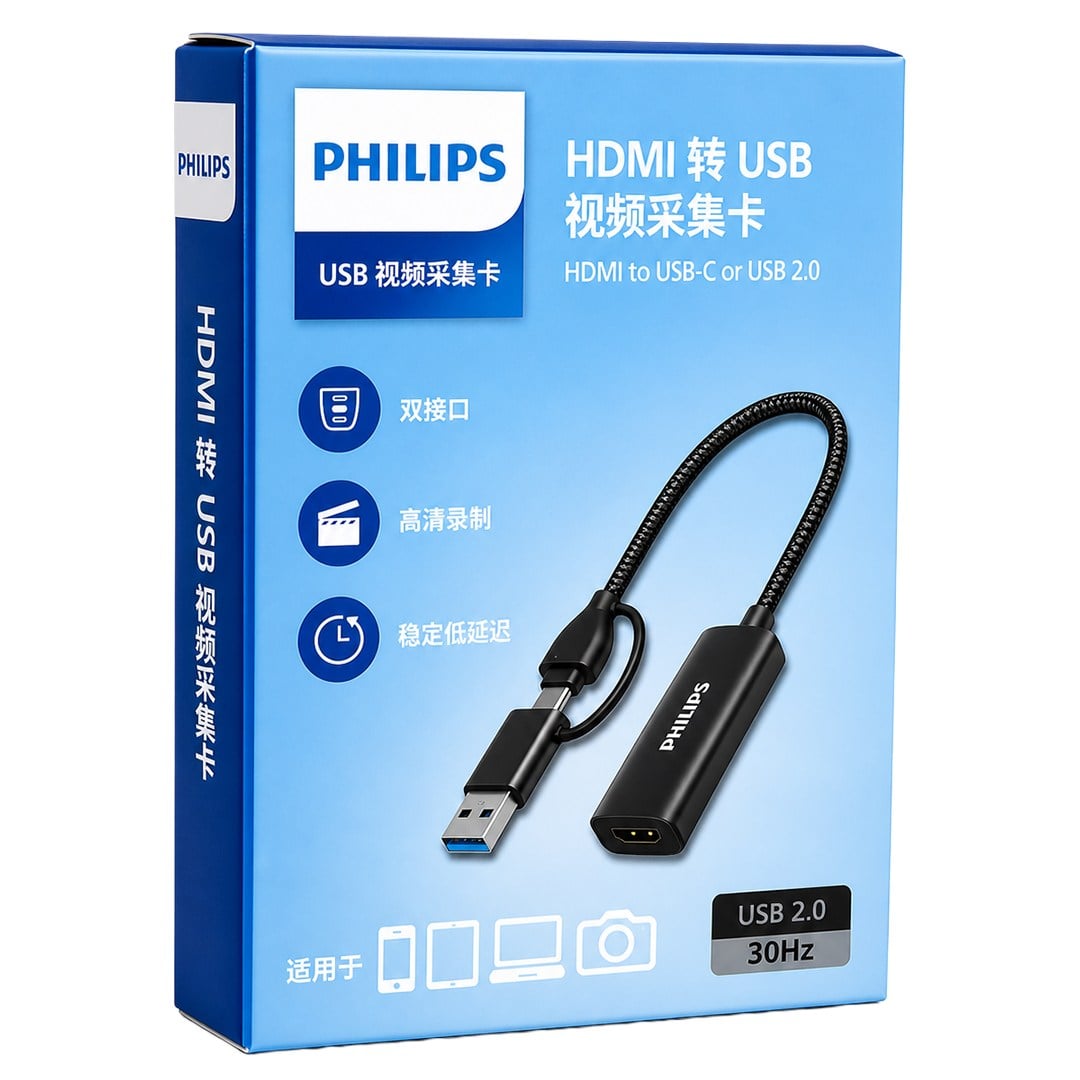 PHİLİPS SWR1650F/93 HDMI TO USB-C / USB 2.0 FULL HD GÖRÜNTÜ YAKALAMA KARTI (VİDEO CAPTURE CARD)