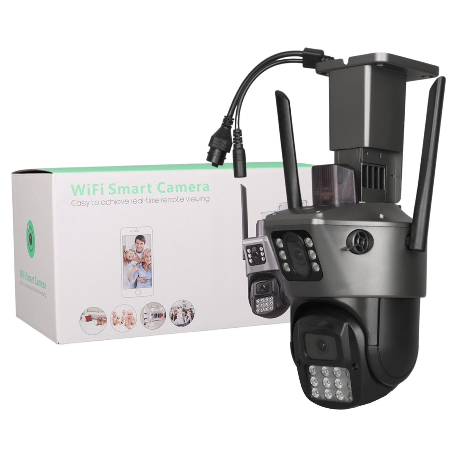 Mert-er Elektronik PLATO SPEED DOME WİFİ DUAL SMART KAMERA 2 KAMERALI 3MP+3MP(İCSEE YAZILIM) - Kategorisiz