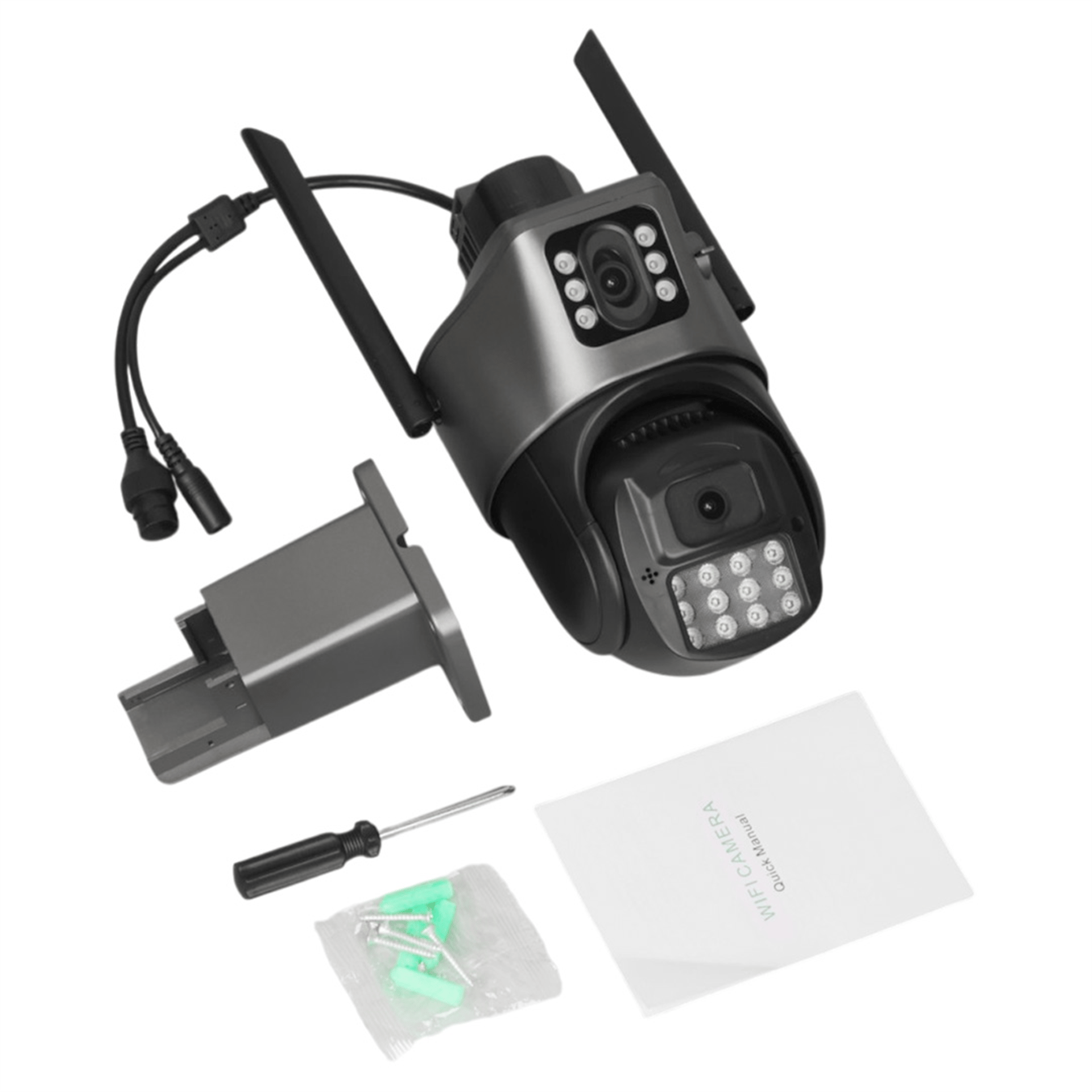 Mert-er Elektronik PLATO SPEED DOME WİFİ DUAL SMART KAMERA 2 KAMERALI 3MP+3MP(İCSEE YAZILIM) - Kategorisiz