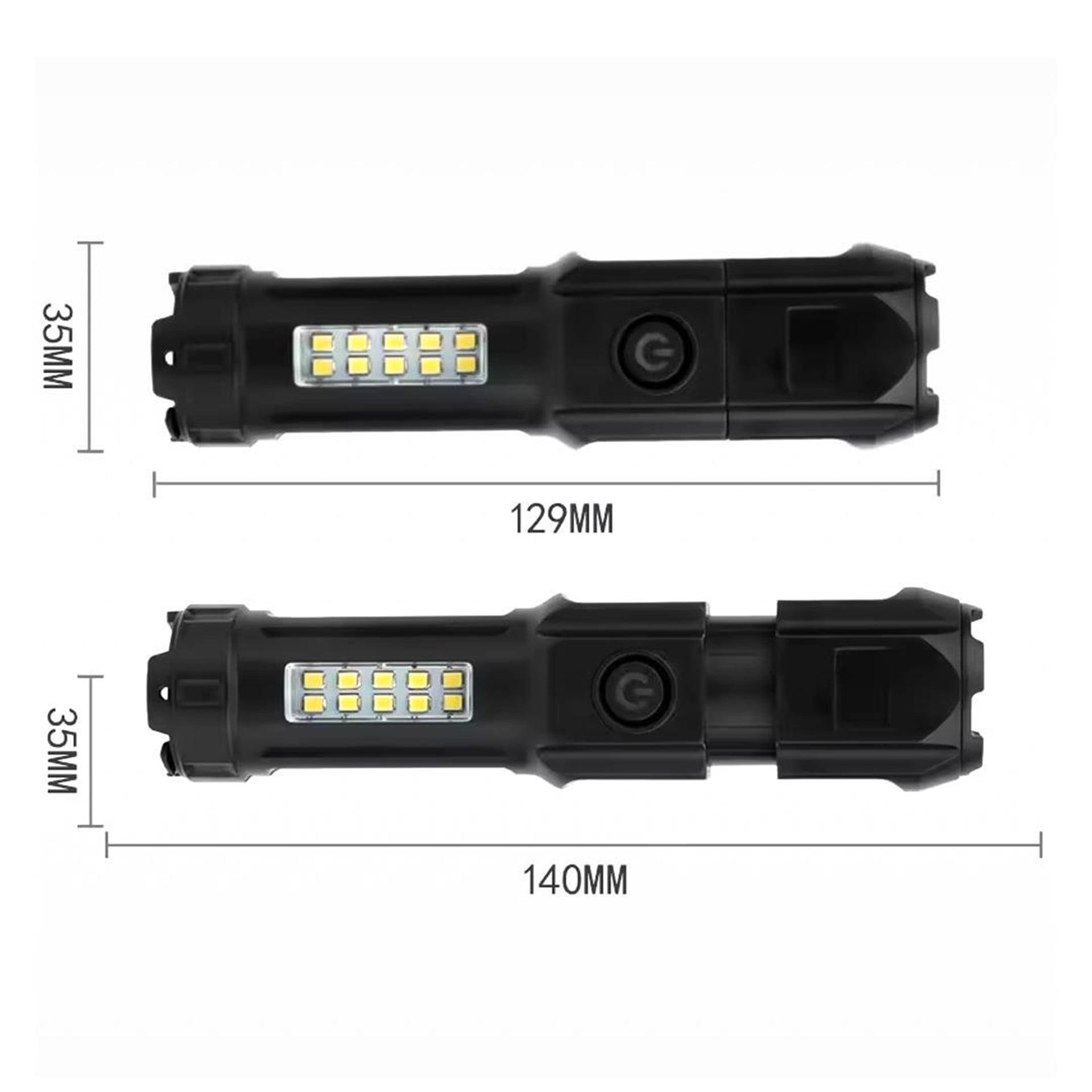 Powermaster PowerMaster 109-B Zoomlu Flash Özellikli SMD ve Power LED’li Şarjlı Plastik Kasa El Feneri (Powerbank Özellikli) - Fener ve Işıldaklar