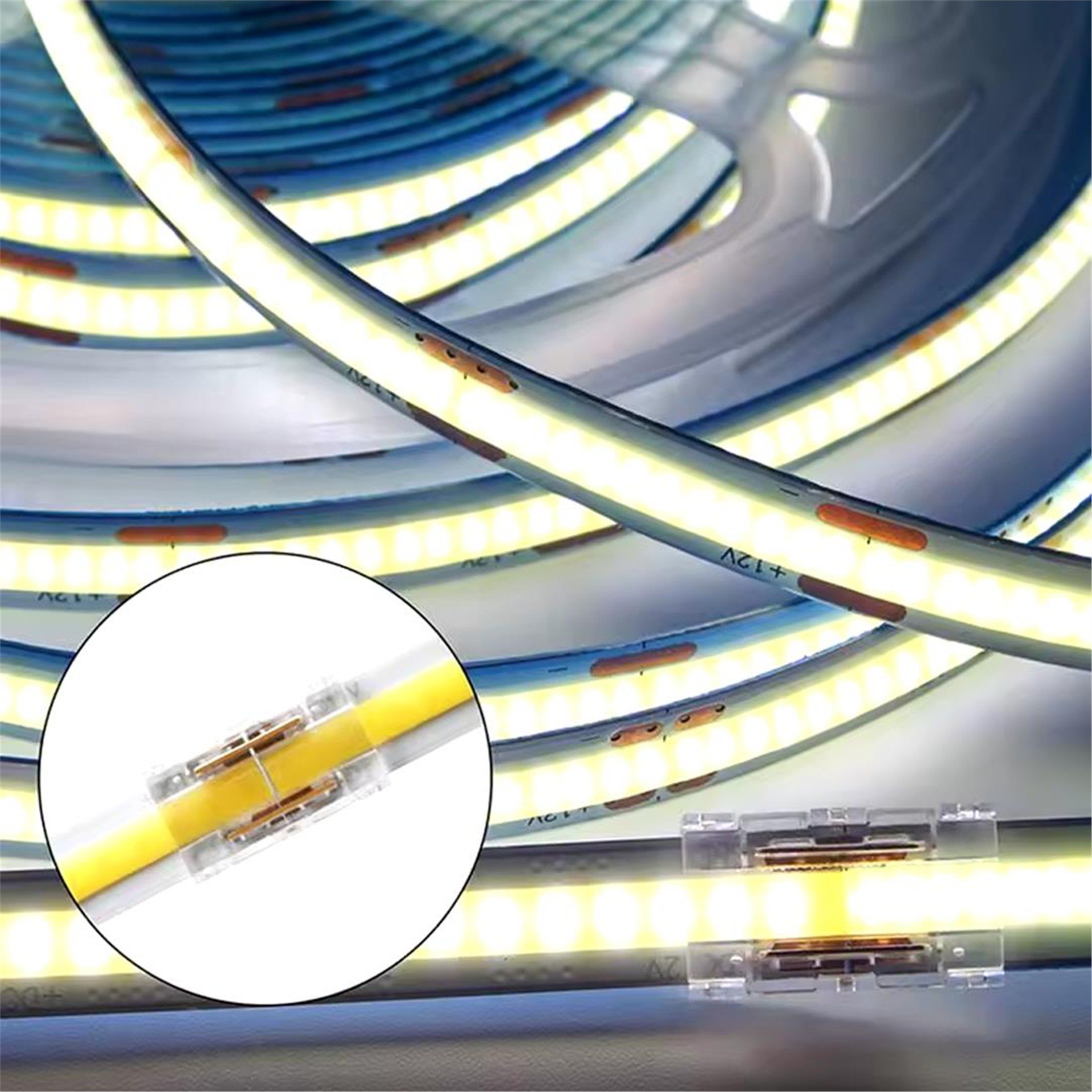 Powermaster PowerMaster 10mm Çift Uçlu Konnektör - Cob Led Şerit Ara Konnektörleri 2Pin Bağlantı - Fiş - Jack - Şase - Buton - Konnektör