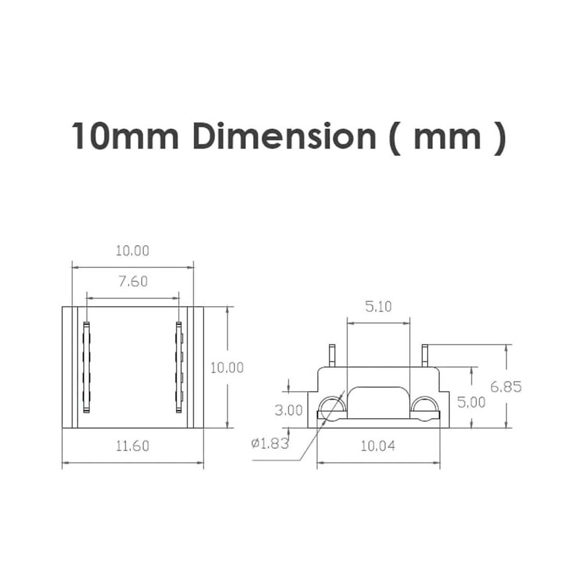Powermaster PowerMaster 10mm Çift Uçlu Konnektör - Cob Led Şerit Ara Konnektörleri 2Pin Bağlantı - Fiş - Jack - Şase - Buton - Konnektör