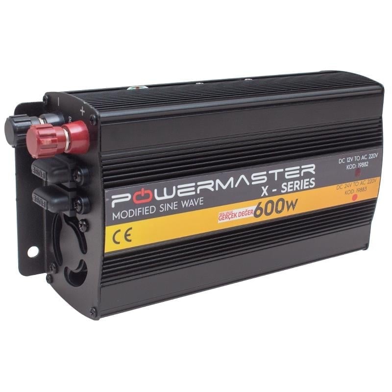 Powermaster 12-220V 12 Volt 600 Watt Modified Sinus İnverter PWR600-12