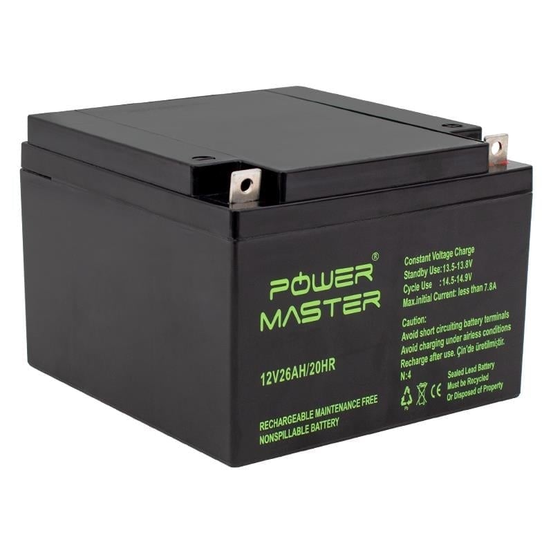 Powermaster 12 Volt 26 Amper Akü (165 X 176 X 125 Mm)
