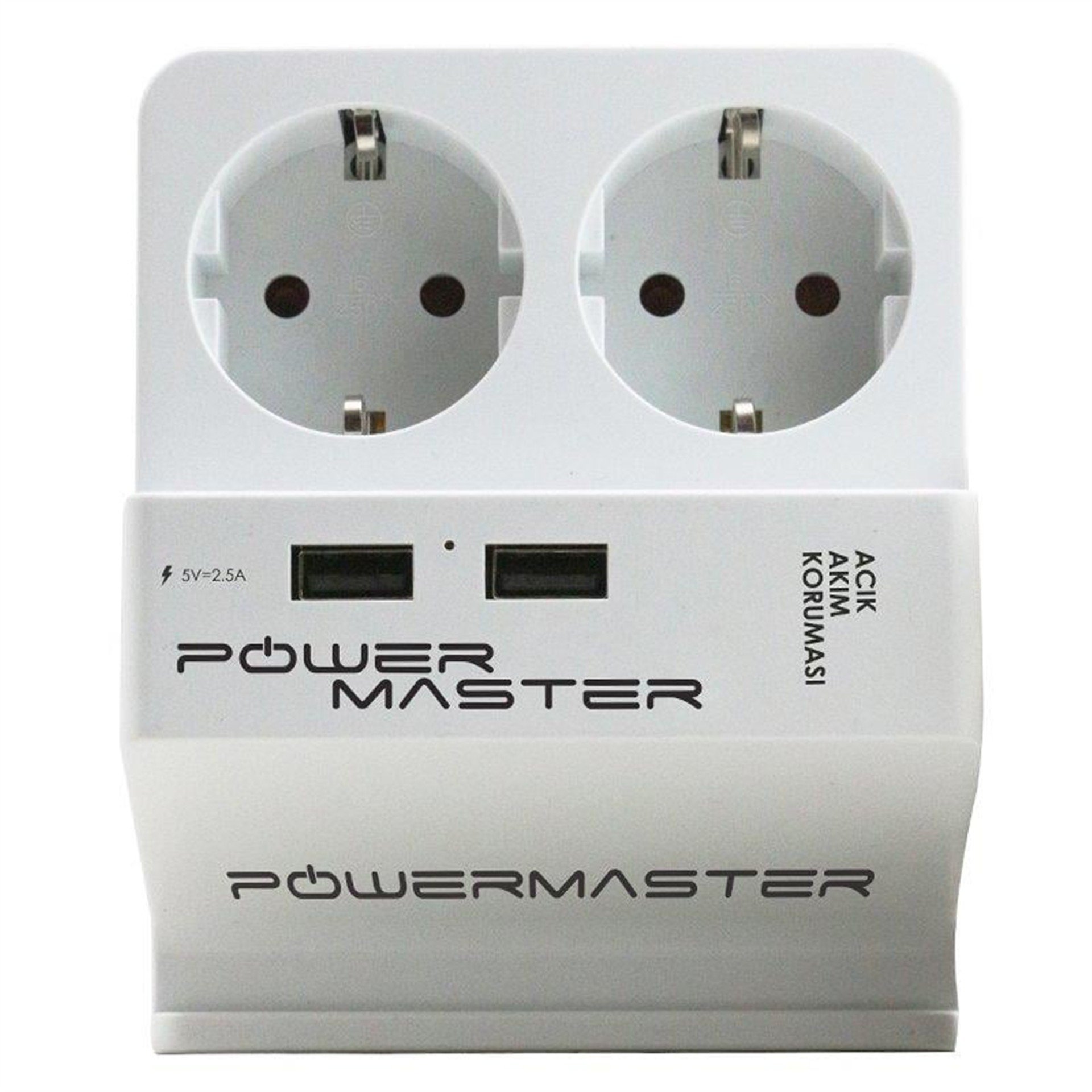 Powermaster Powermaster 2 Usb Girişli 2'li Akım Korumalı Priz - Akım Korumalı Prizler
