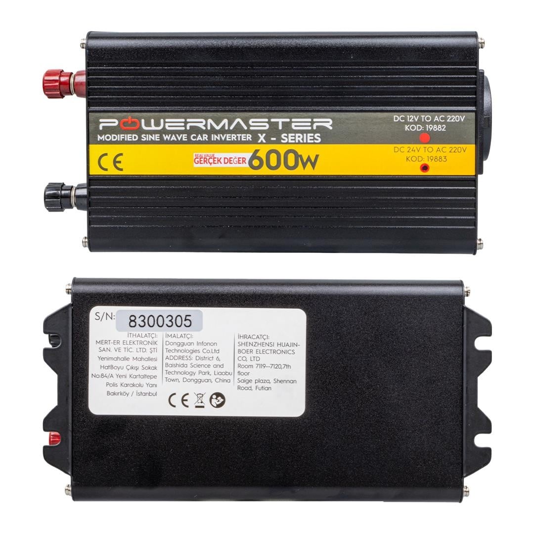 Powermaster 24-220V 24 Volt 600 Watt Modified Sinus İnverter PWR600-24
