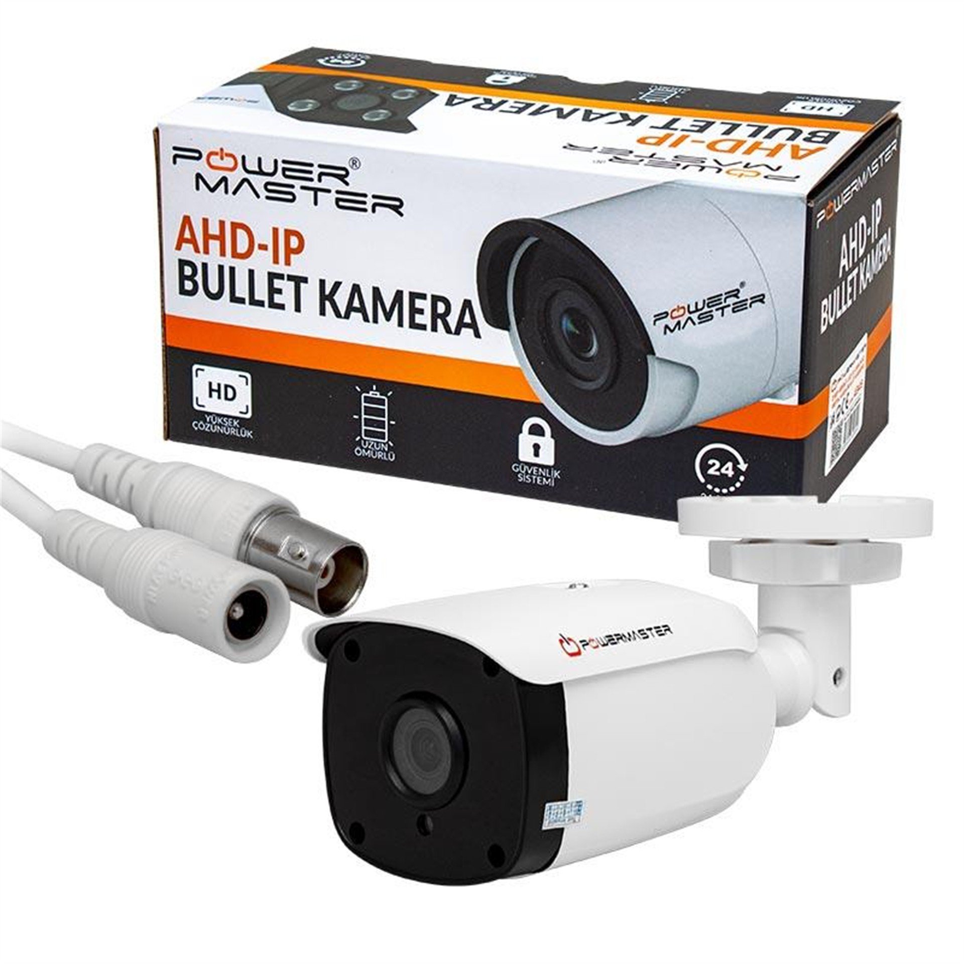 Powermaster Powermaster 3.6 MM 6 Array LED Beyaz 65'li Büyük Kasa Bullet Kamera - IP Kameralar