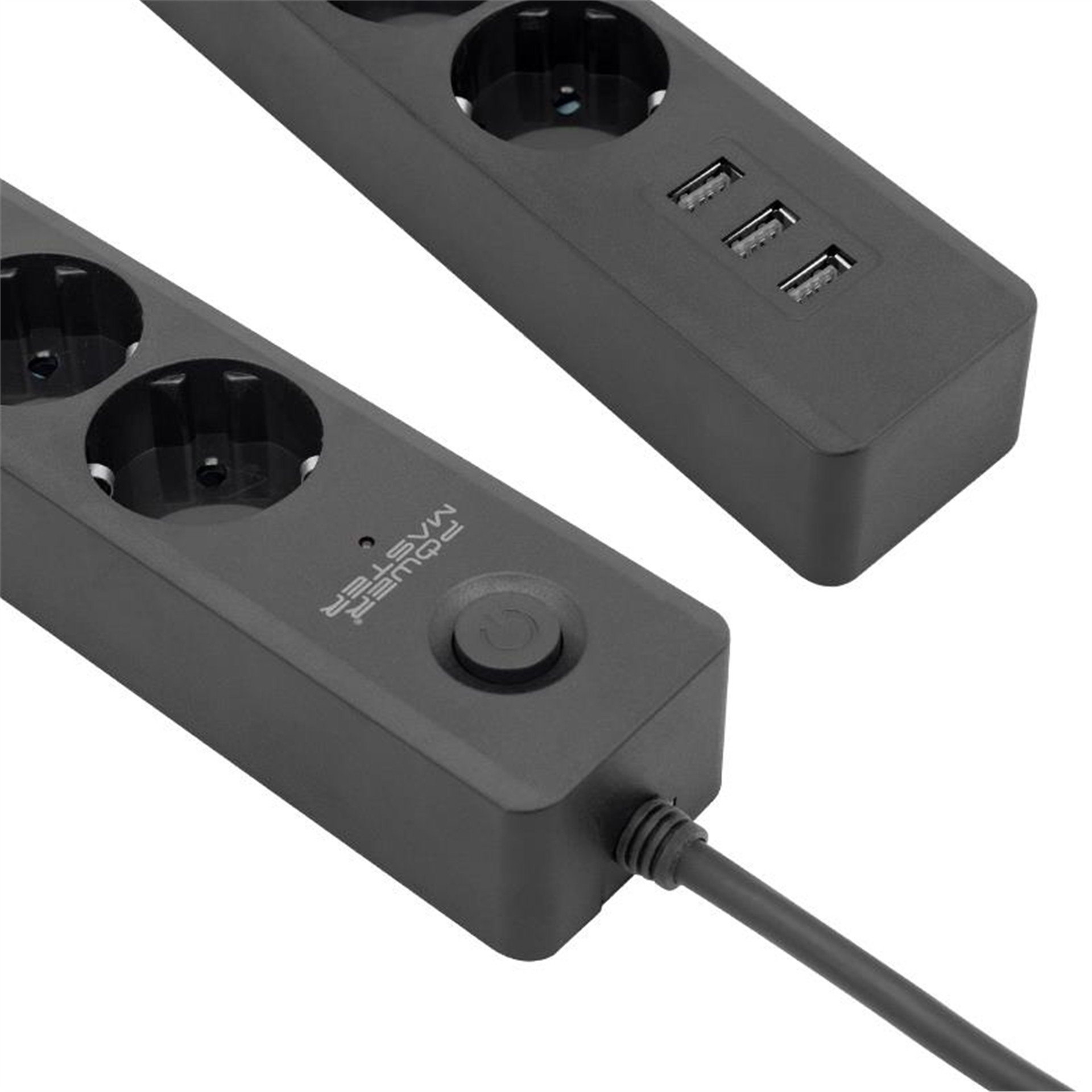 Powermaster Powermaster 3 Usb'li 1.5 Metre Kablolu 4’lü Termal Akım Korumalı Priz (10A-2500W) PM-7747 - Grup Prizler