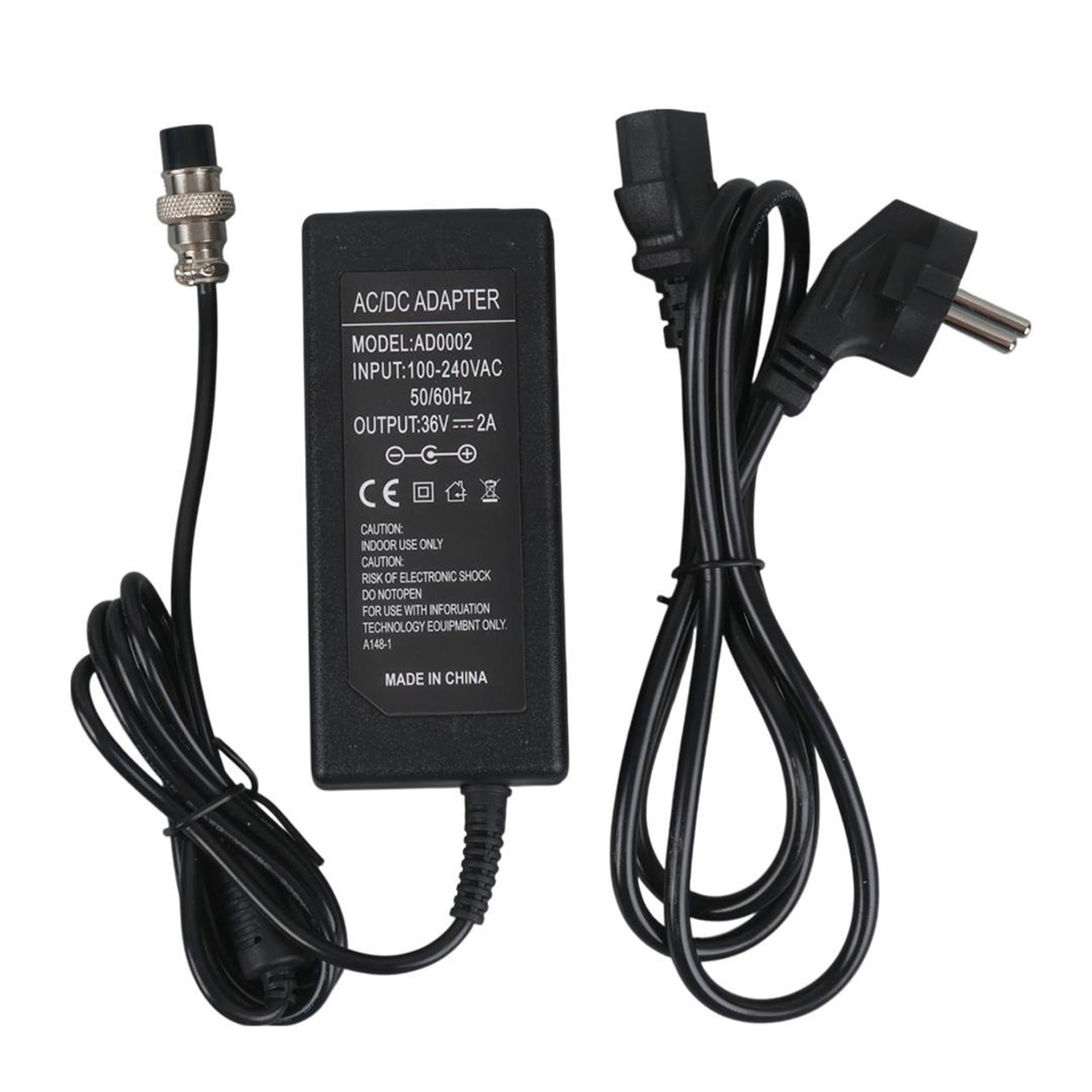 Powermaster Powermaster 36 Volt 2 Amper 3 Pin Scooter Şarj Adaptörü AD0002 - Elektrikli Bisiklet Şarj Cihazı