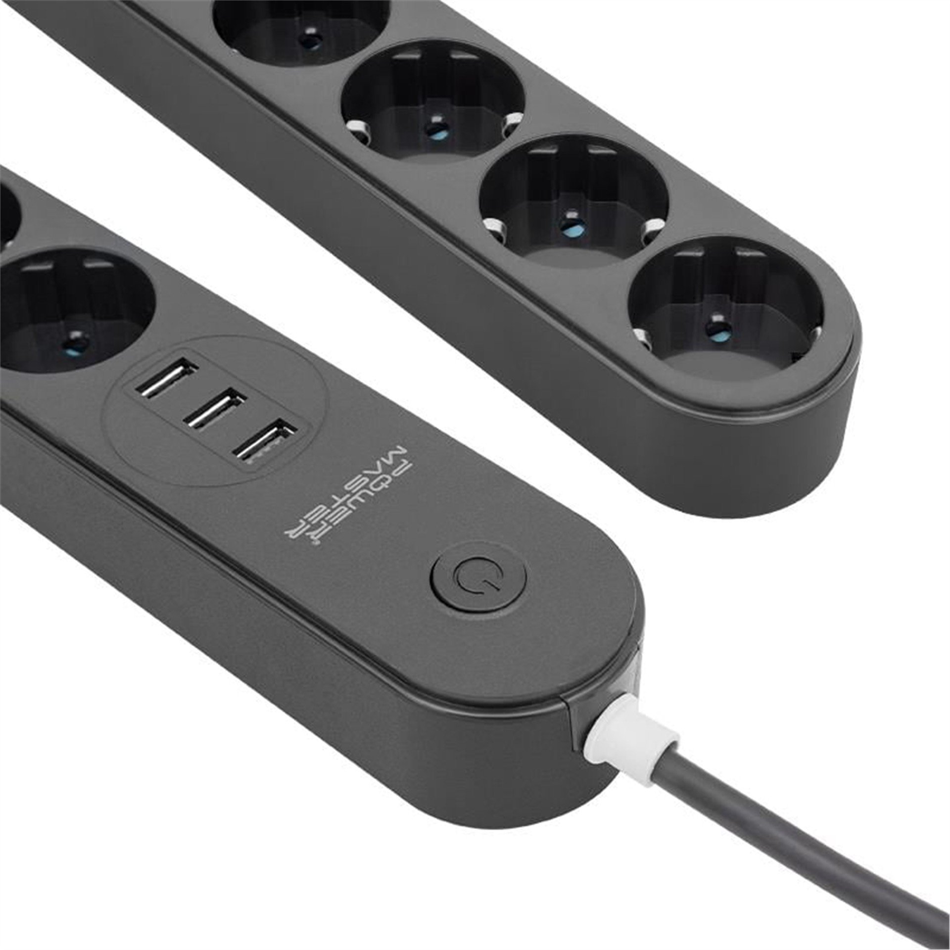 Powermaster Powermaster 4'lü 3 Usb'li 1.5 Metre Oval Kasa Grup Priz PM-7748 - Grup Prizler