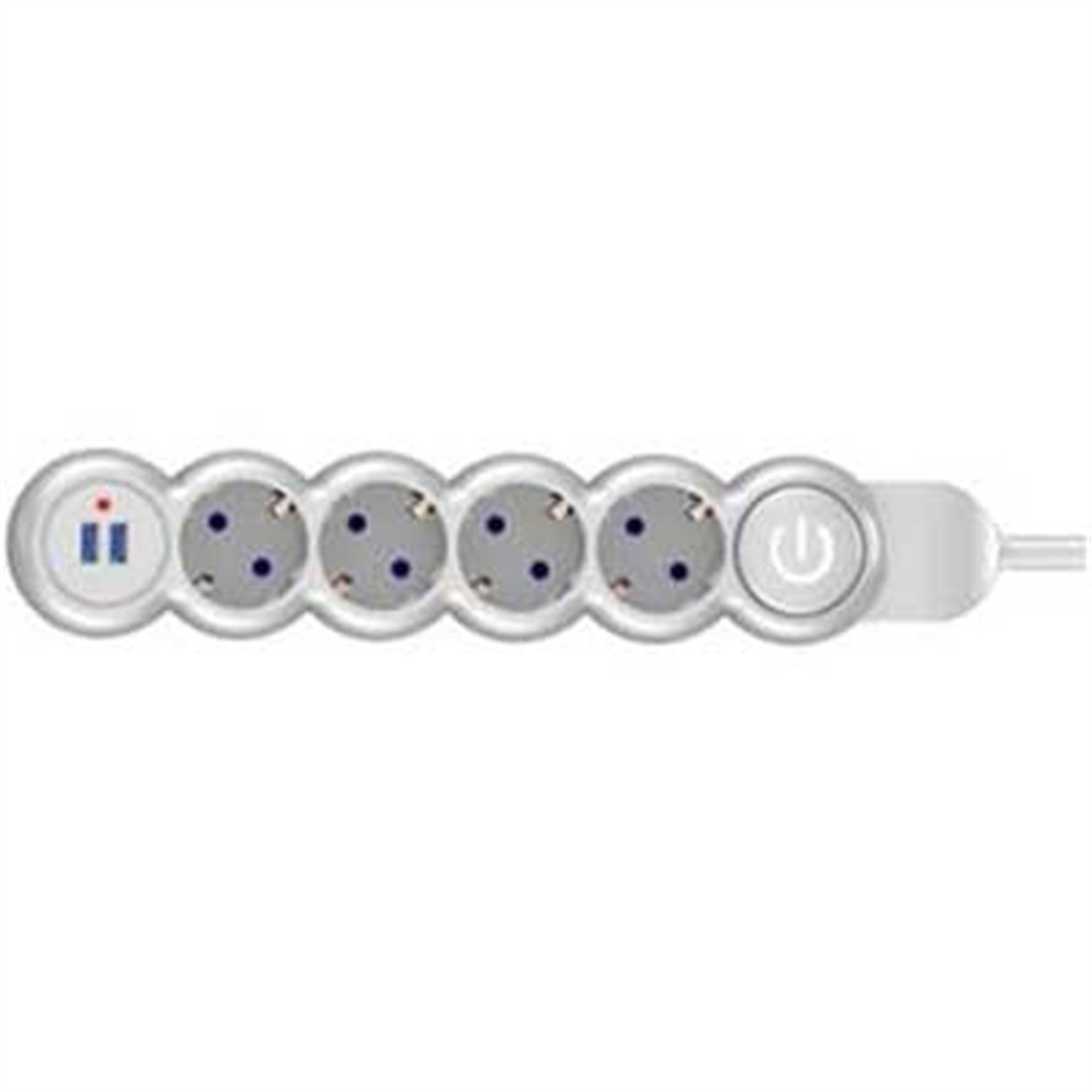 Powermaster Powermaster 4'lü Kablolu Anahtarlı Usb’li 2 Metre Grup Priz PM-4908 - Grup Prizler