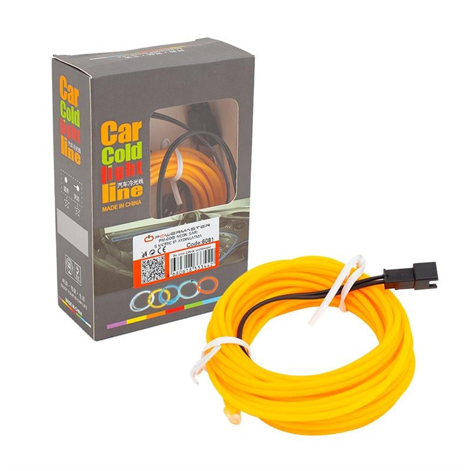 Powermaster Powermaster 5 Metre 5 Volt USB Adaptörlü Neon Sarı İp Aydınlatma PM-6081 - Neon Şerit Led