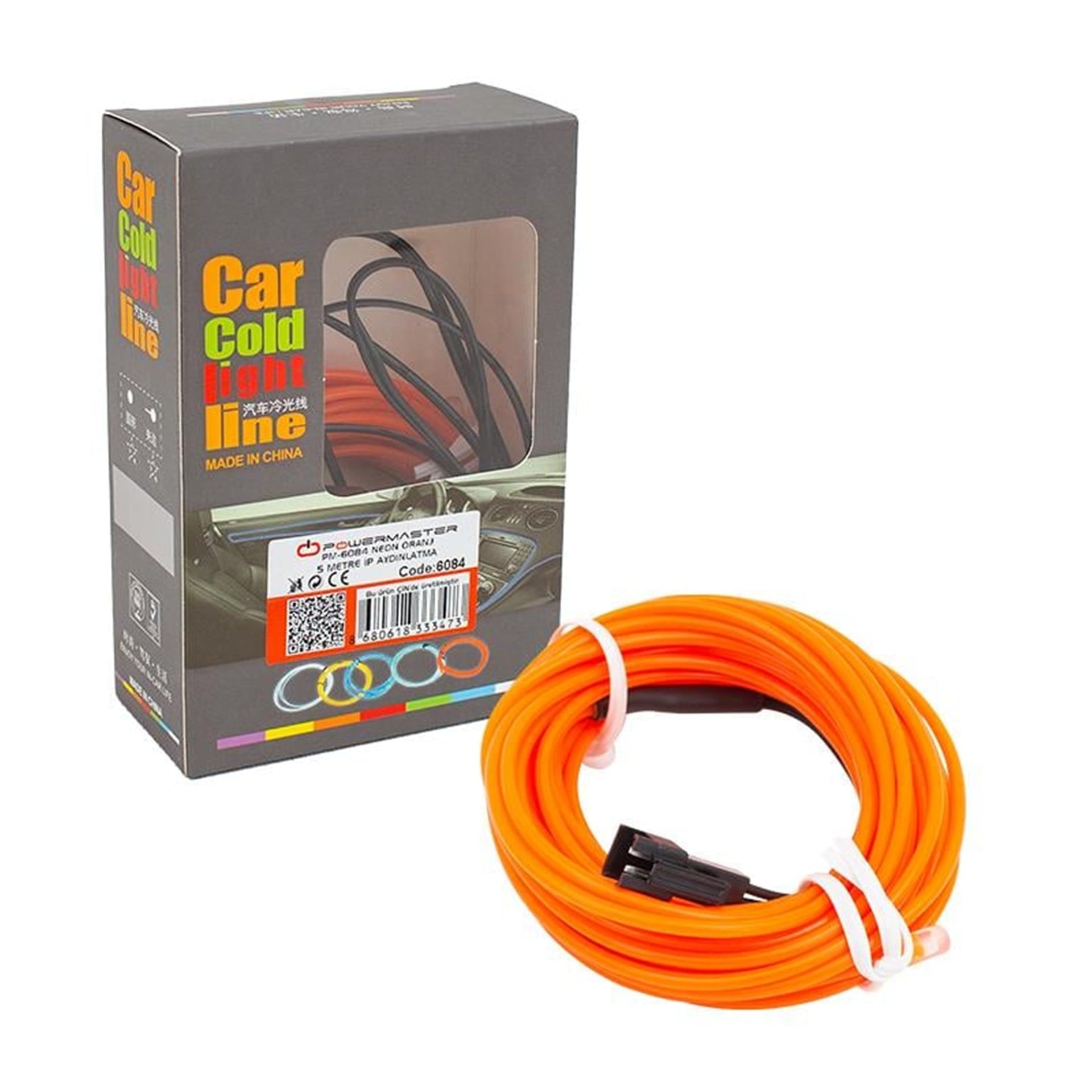 Powermaster Powermaster 5 Metre 5 Volt USB Adaptörlü Neon Oranj İp Aydınlatma PM-6084 - Neon Şerit Led