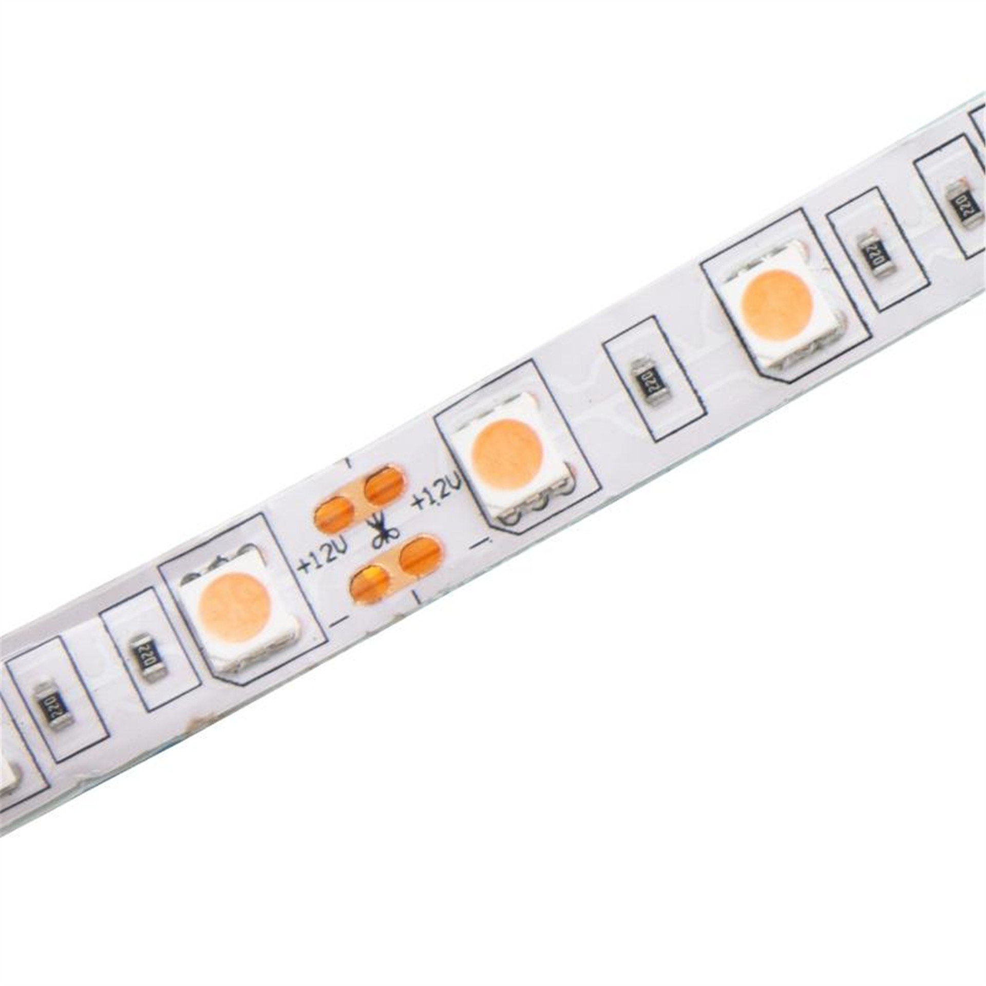 Powermaster Powermaster 5 Metre Mor 3 Çipli 60 LED Silikonsuz İç Mekan LED Şerit (5050) - Şerit Ledler