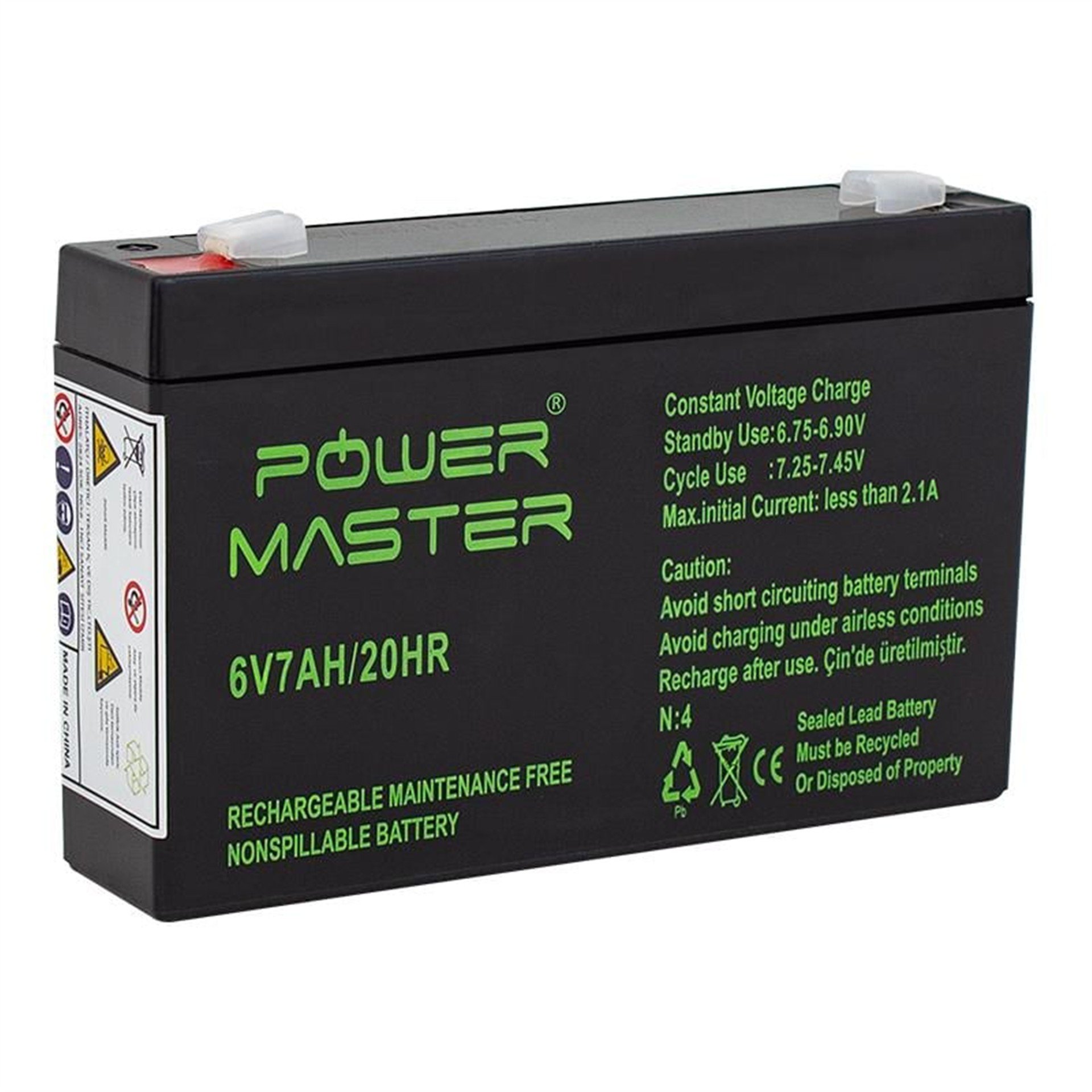 Powermaster Powermaster 6 Volt 7 Amper Akü (150 X 50 X 94 Mm) - Kuru Akü