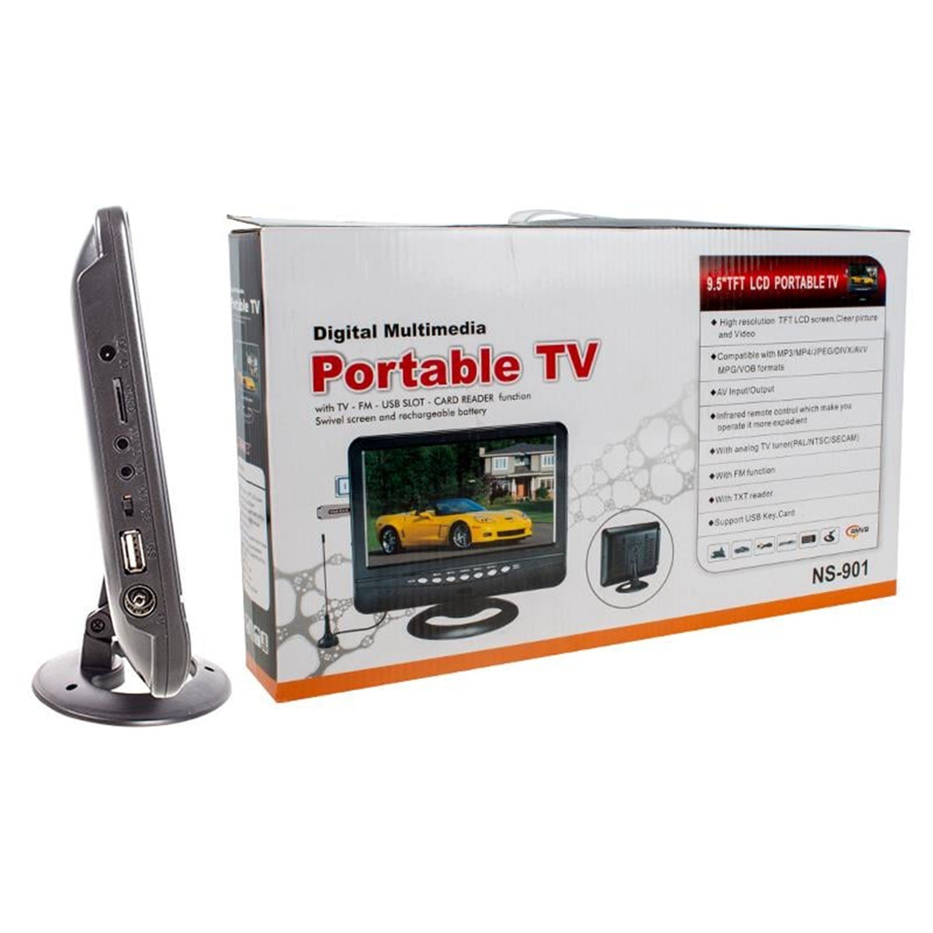 Powermaster Powermaster 9.5 İnç Portatif Araç Monitör - Araç Tv Monitör