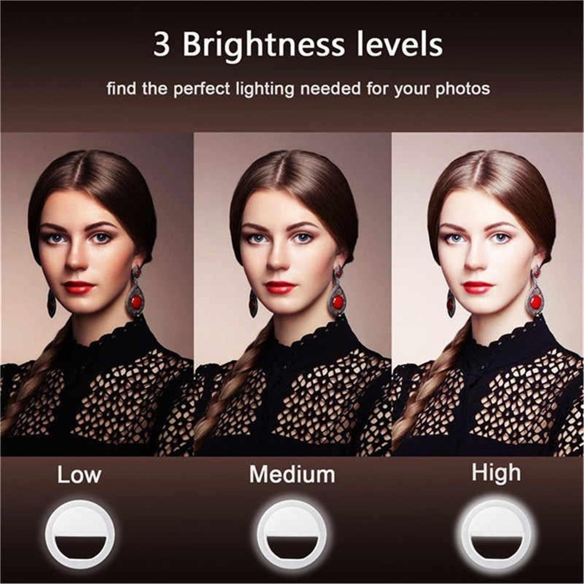 Powermaster Powermaster A7 Selfie Işıklı Masaüstü Telefon Tutacağı - Telefon Tutacakları