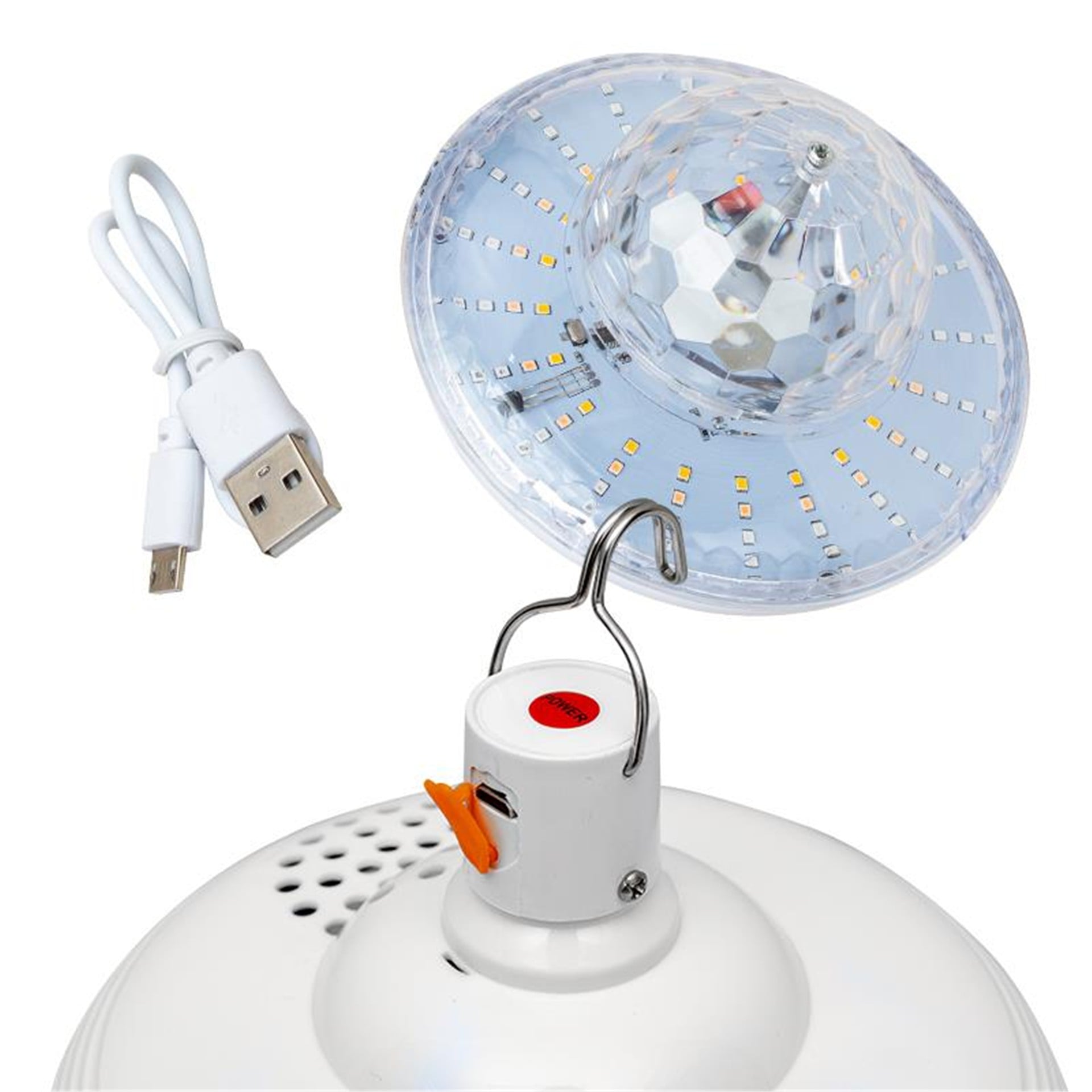 Powermaster Powermaster Bluetooth Destekli Animasyonlu 8 Watt Kumandalı Şarjlı Ufo Tip Disko Topu PM-4193 - Led Ampul Aydınlatma