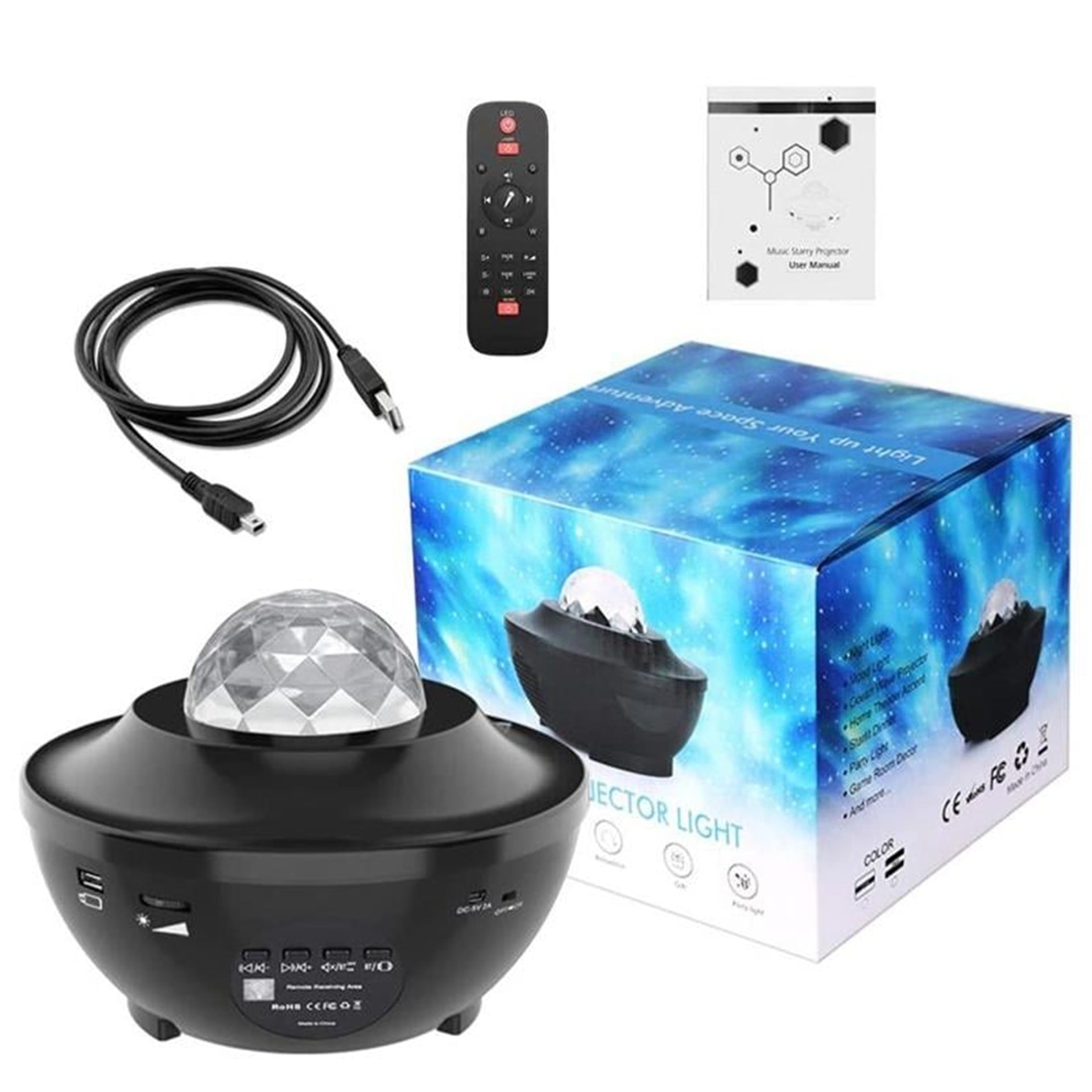 Powermaster Powermaster Bluetooth Destekli Animasyonlu Ufo Tip Disko Topu PM-7388 - Ledli Lambalar