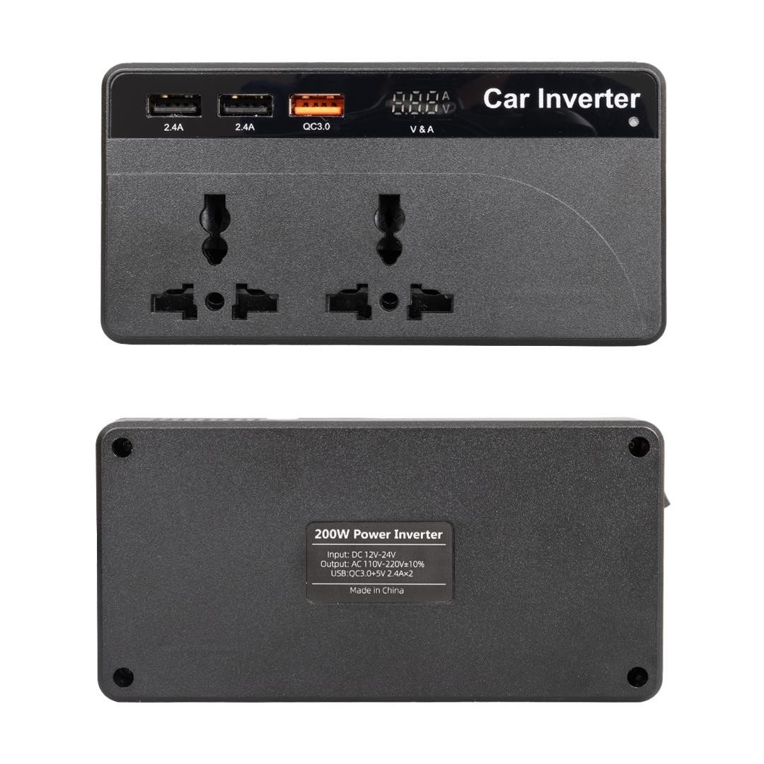 Powermaster CZ01/12v-24v 12-24 Volt 200 Watt 3 Usb Girişli Araç Power İnverter