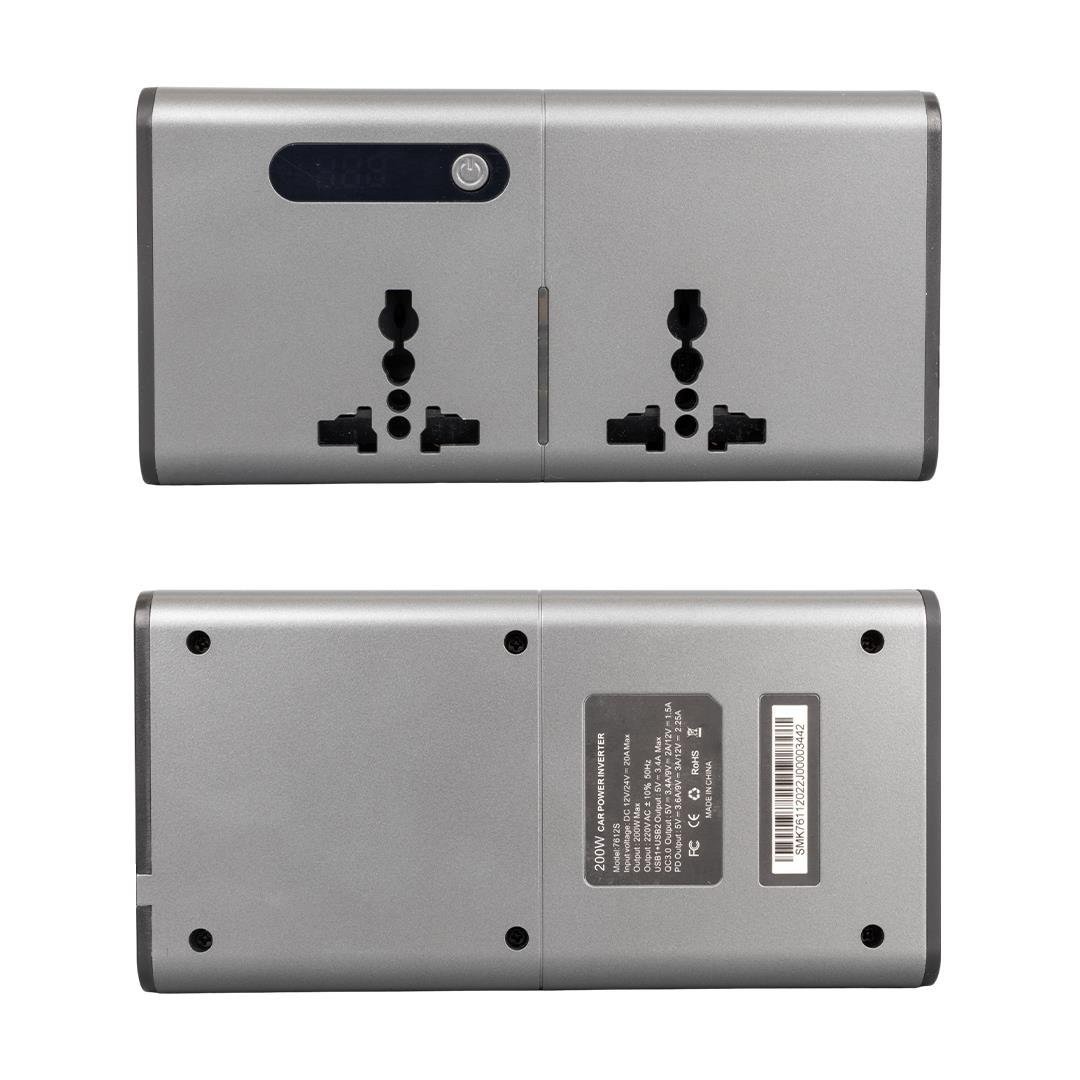 Powermaster CZ04/12V-24V 12-24 Volt 200 Watt 3 Usb + Type-C Girişli Araç Power İnverter