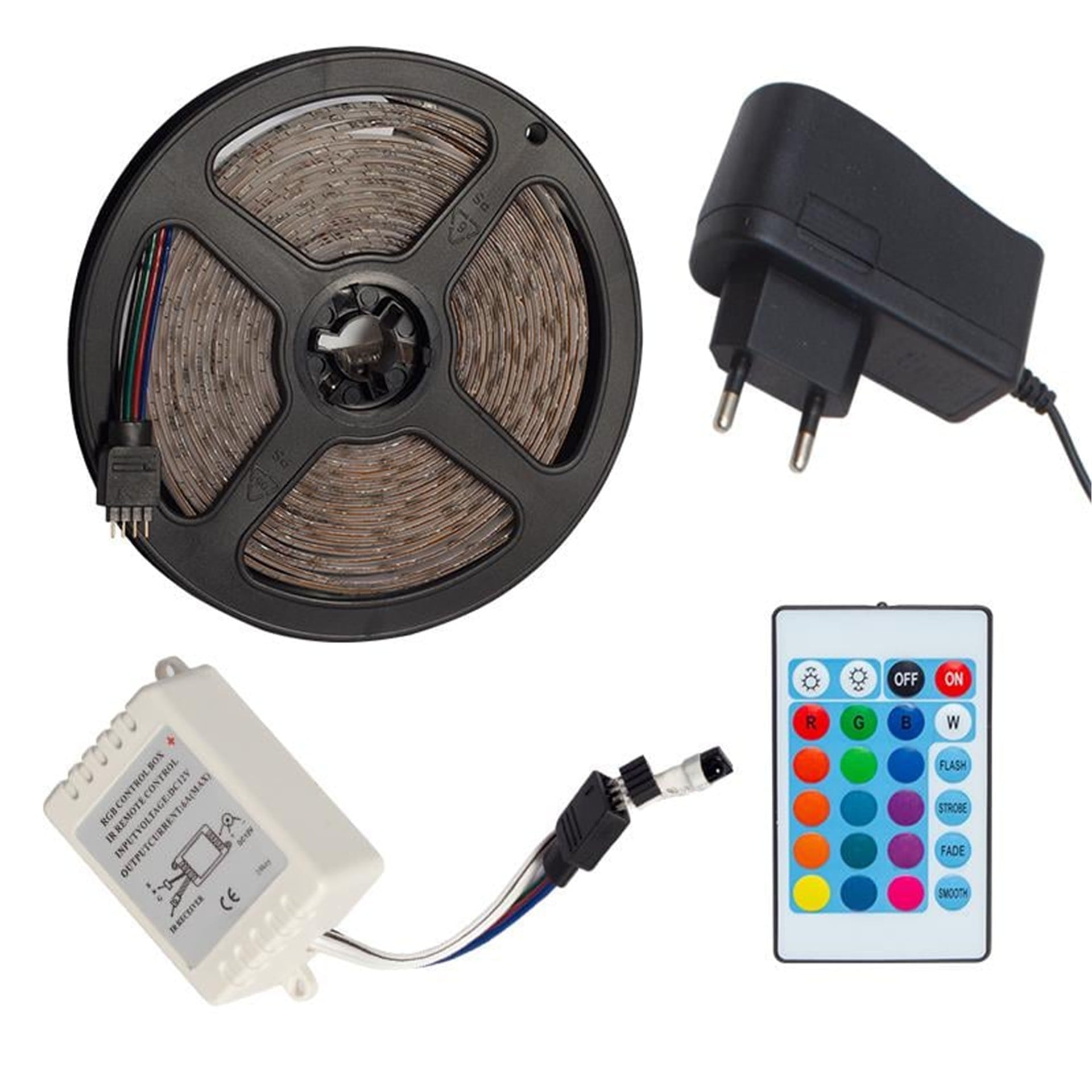 Powermaster Powermaster Dış Mekan Animasyonlu+Adaptör Rgb Şerit Led 5 Mt. - Şerit Ledler