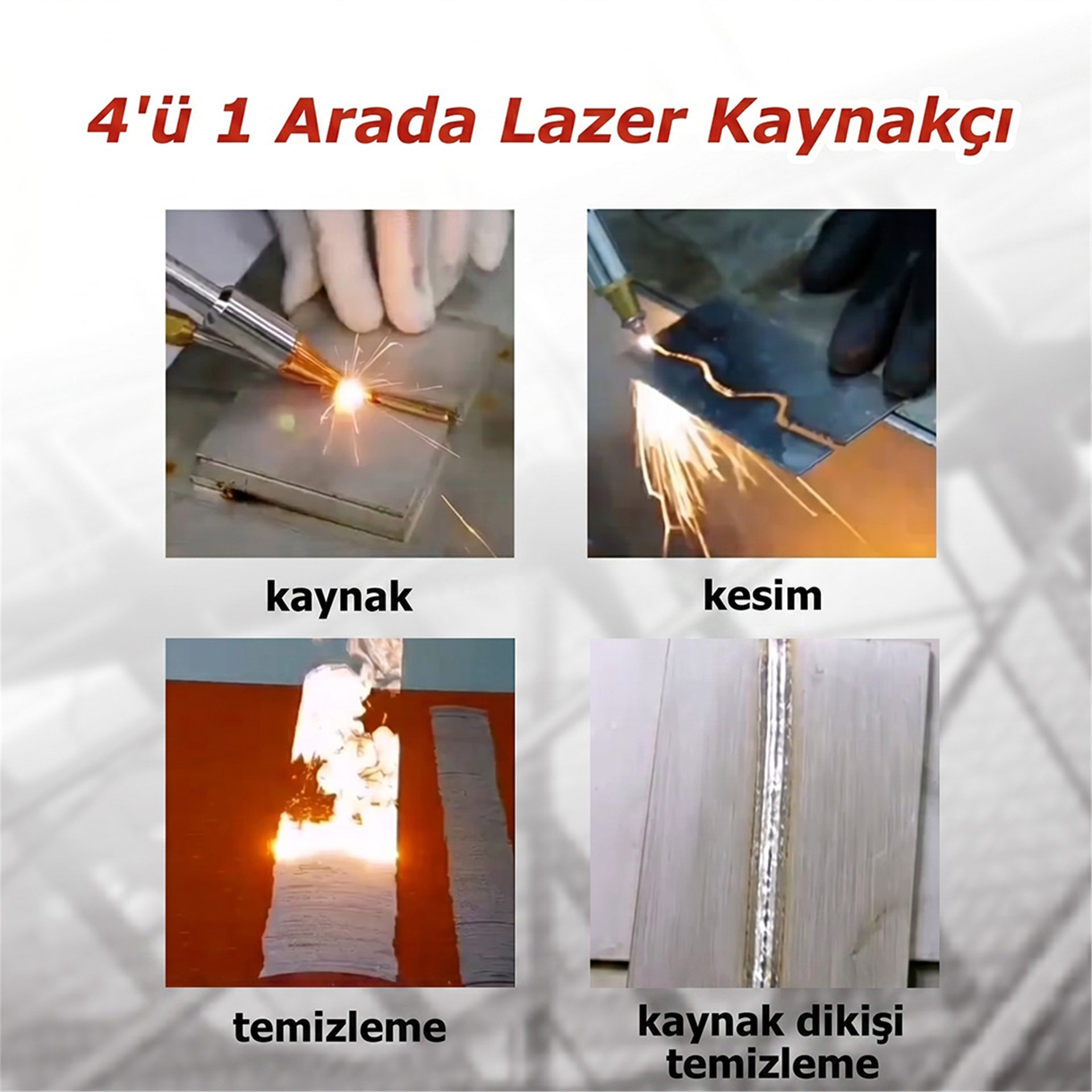 Powermaster Powermaster EX1500W 4'Ü 1 Arada Hava Soğutmalı Lazer Kaynak Ve Temizleme Makinesi - Hırdavat Ekipmanları Diğer