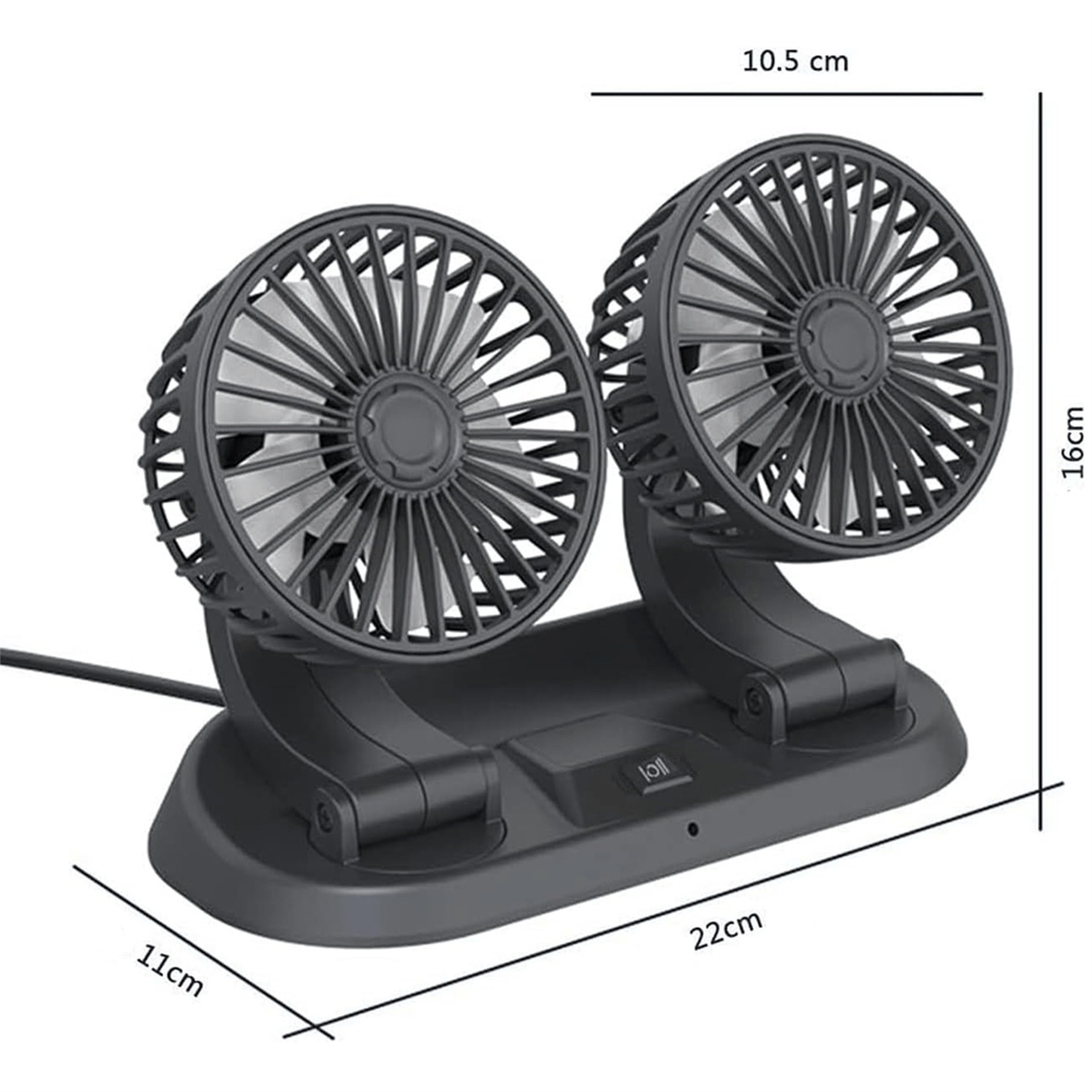 Reyonex POWERMASTER FAN10 12 VOLT DC ÇAKMAKLIKLI MİNİ 2'Lİ PLASTİK ARAÇ FANI - Fanlar