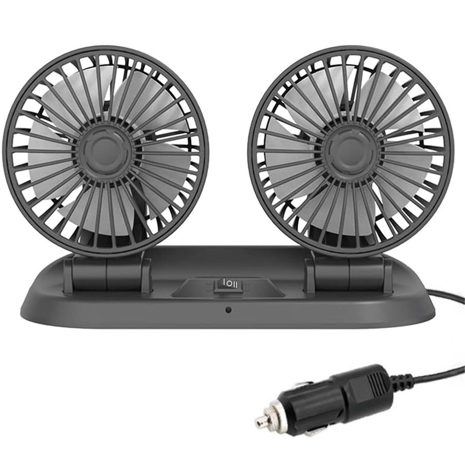 Powermaster Powermaster FAN10 Mini 12 Volt Dc Çakmaklıklı Numaratörlü Plastik 2'Li Araç Vantilatör Fan - DC-PC Fan-Vantilatör