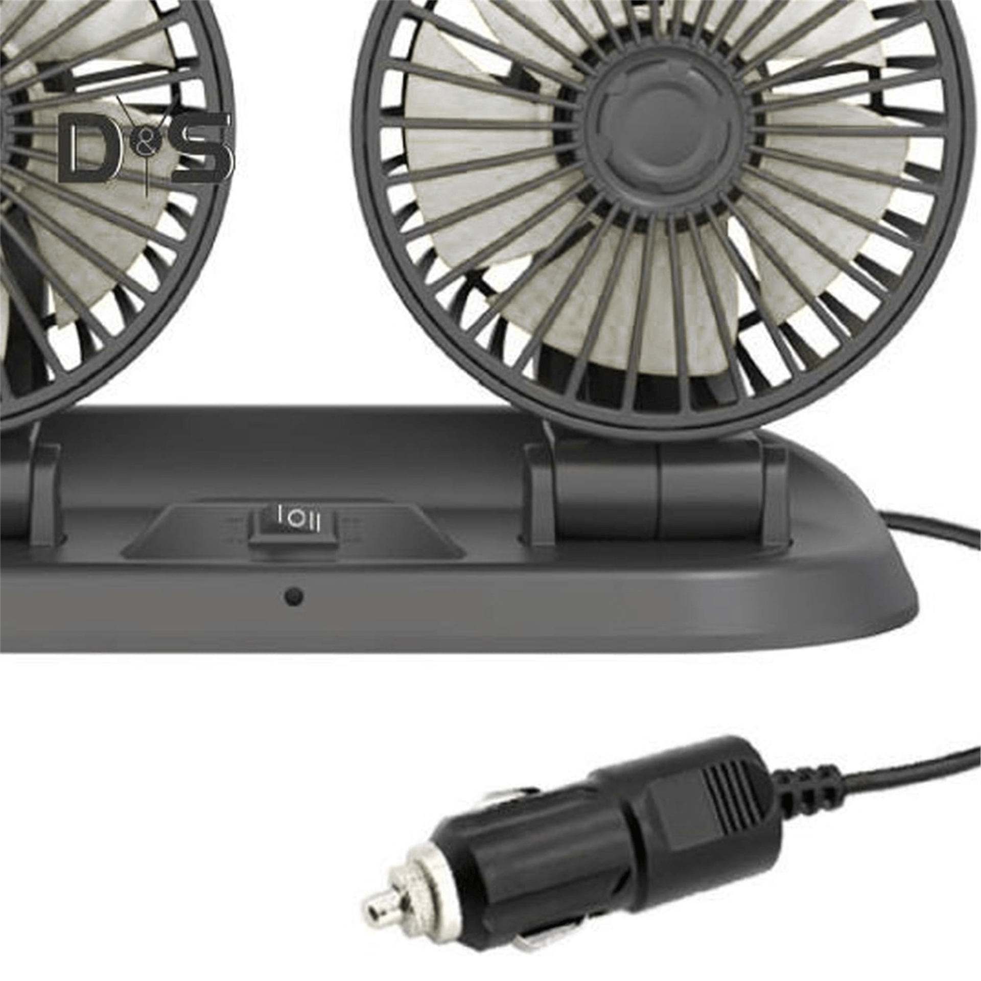 Powermaster Powermaster FAN10 Mini 12 Volt Dc Çakmaklıklı Numaratörlü Plastik 2'Li Araç Vantilatör Fan - DC-PC Fan-Vantilatör