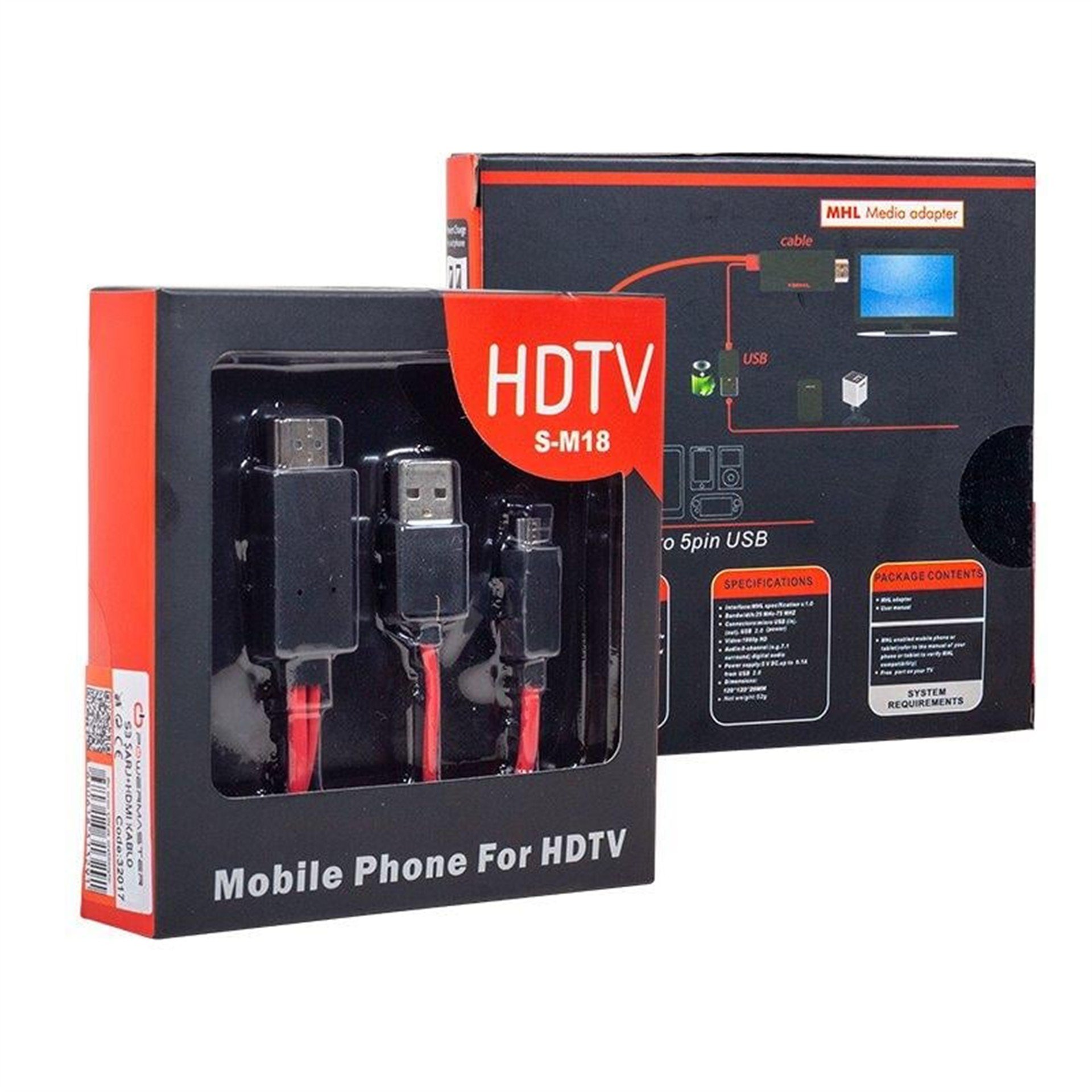 Powermaster Powermaster Galaxy S3 Şarj-HDMI Kablo - Çevirici ve Dönüştürücü