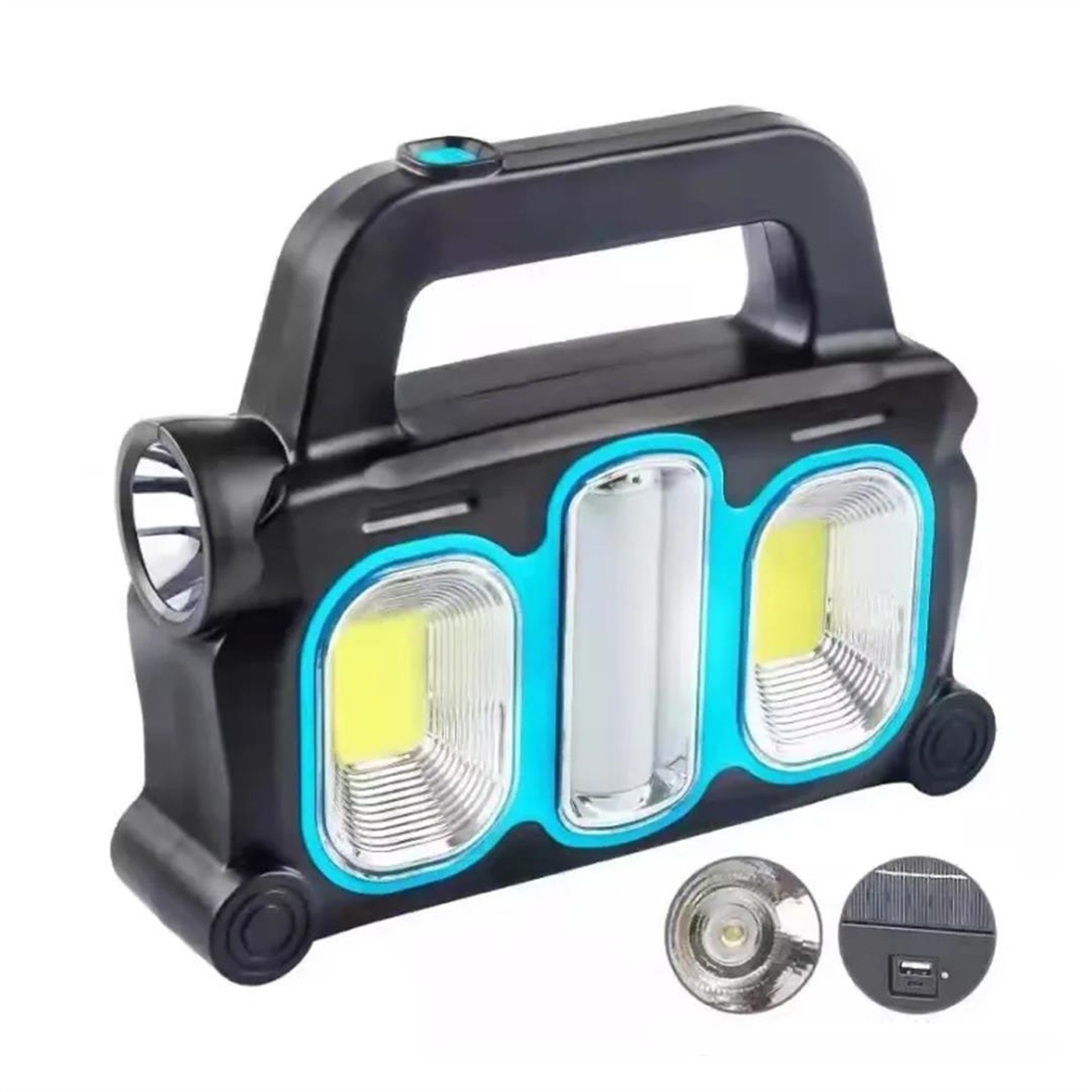 Powermaster PowerMaster HB-6168 COB LED'li Solarlı 3 Kademeli USB Powerbank'li Şarjlı Işıldak Fener - Fener ve Işıldaklar