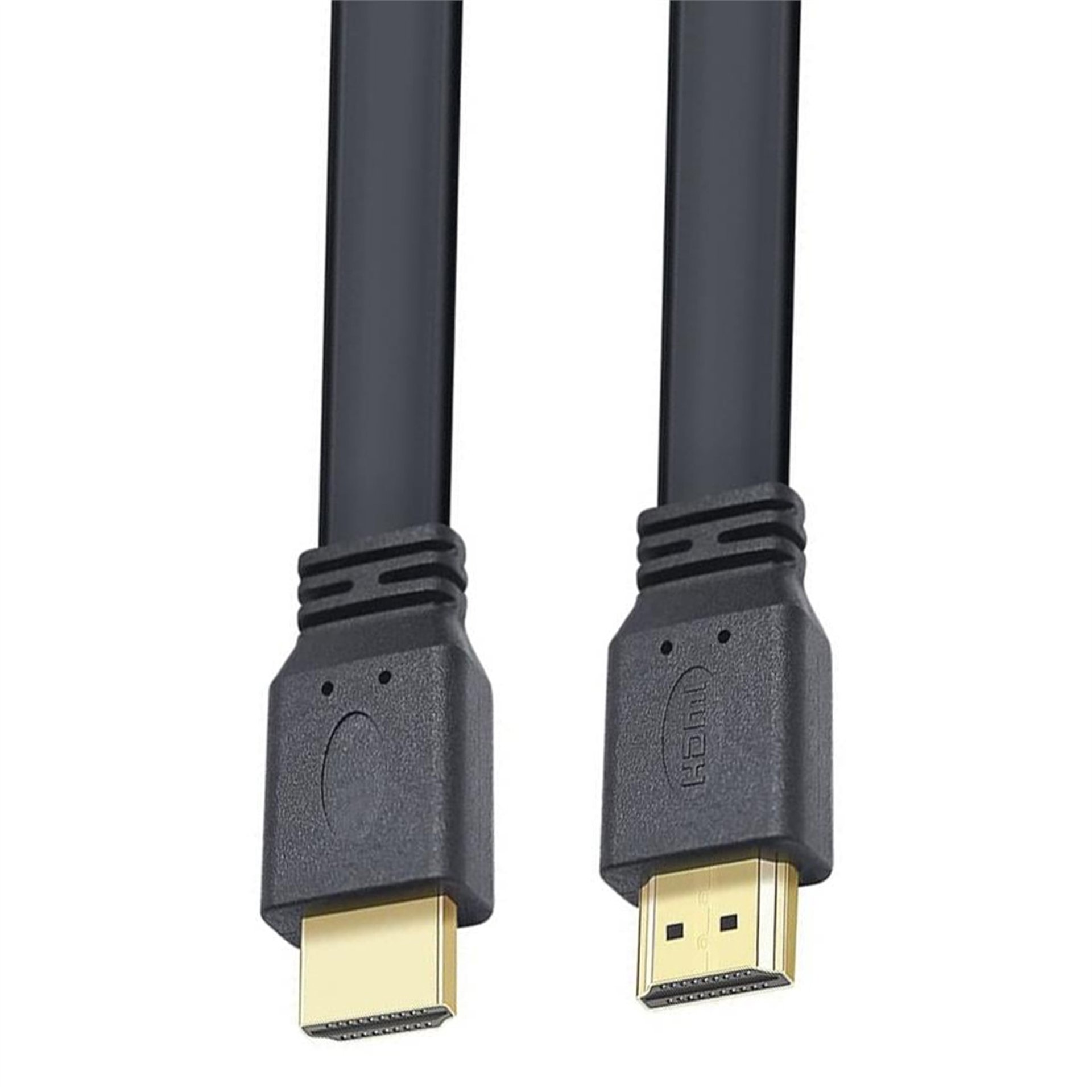 Powermaster PowerMaster HK-25508 Düz Siyah 1.5 Metre Flat Yassı Gold Uçlu 19 Pin HDMI Kablo - HDMI Kablo