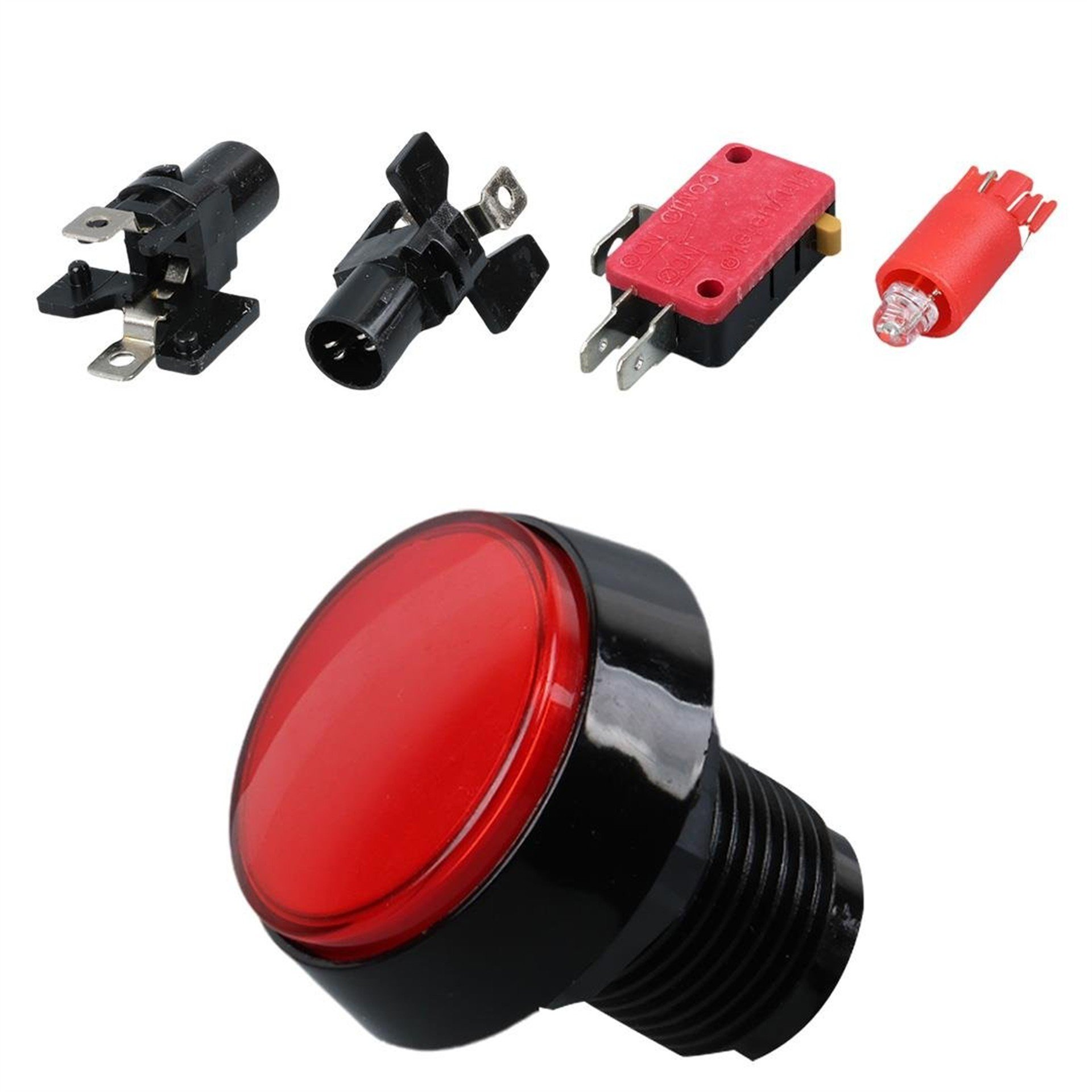 Powermaster Powermaster IC-180J-1 Atari Butonu 12V Ledli Kafa Çapı 32mm Delik Çapı 24mm - Fiş - Jack - Şase - Buton - Konnektör
