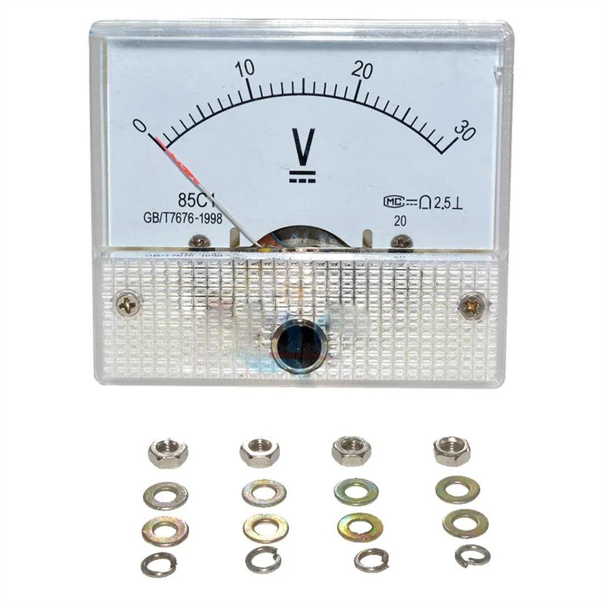 Powermaster PowerMaster IC-230A 0-30V DC Analog Voltaj Gerilim Metre Gösterge 56x64x57mm - Muhtelif Elektronik Malzeme