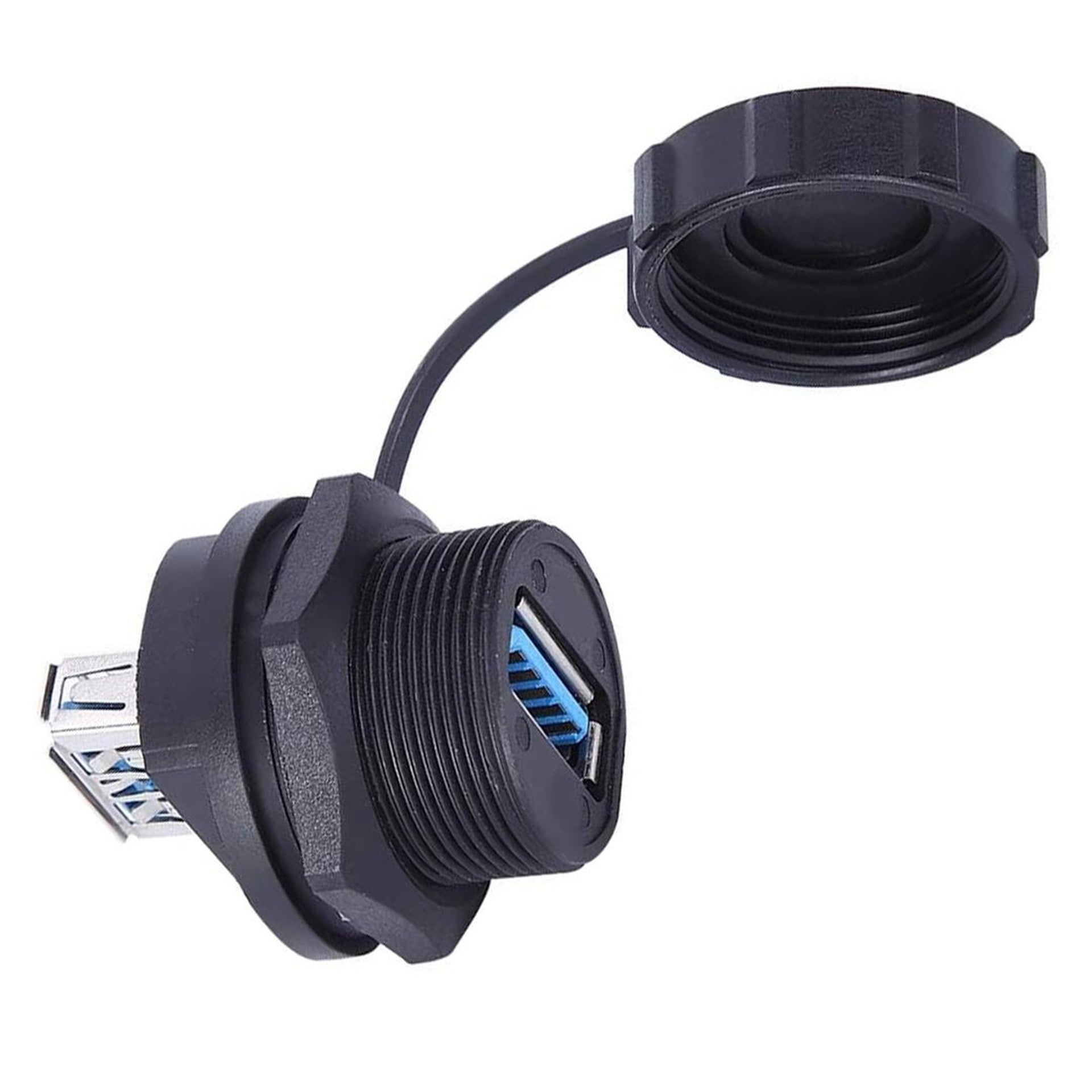 Powermaster PowerMaster IC-265W USB 3.0 Şase Pano Tipi Su Geçirmez Konnektör (Çift Taraflı Dişi) - Fiş - Jack - Şase - Buton - Konnektör