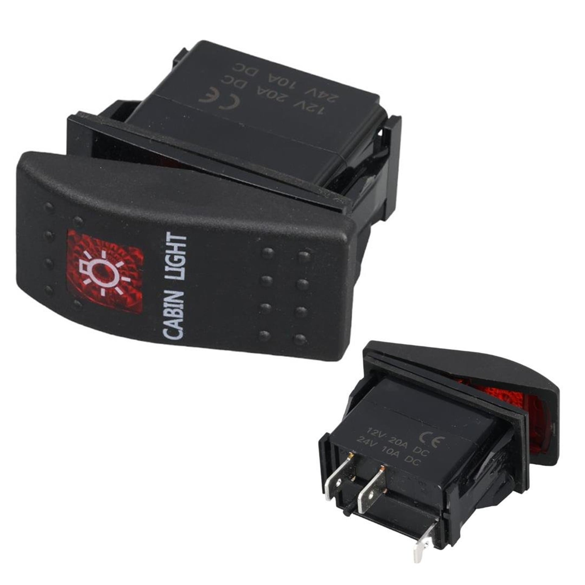 Powermaster PowerMaster Kabin Sembollü Işıklı 3 Pinli On-Off 12-24V Marin Switch - Fiş - Jack - Şase