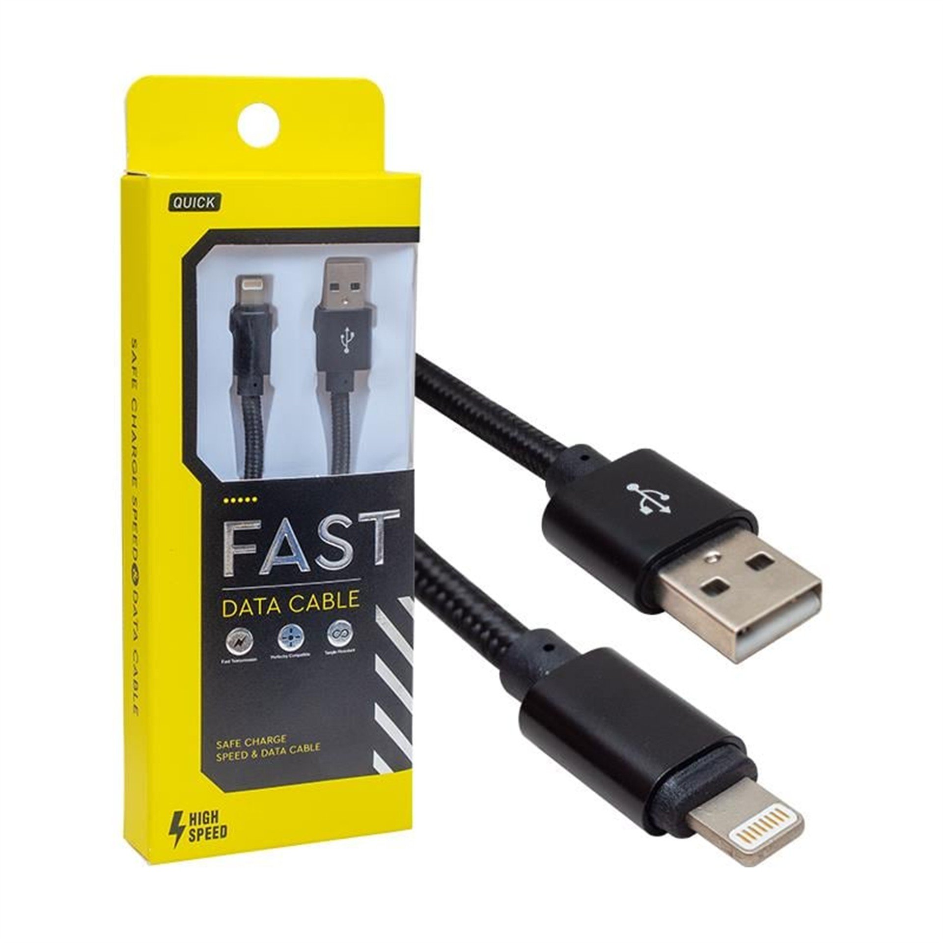 Powermaster Powermaster Metal Örgülü Lightning USB Data Şarj Kablosu - Data-Şarj Kabloları