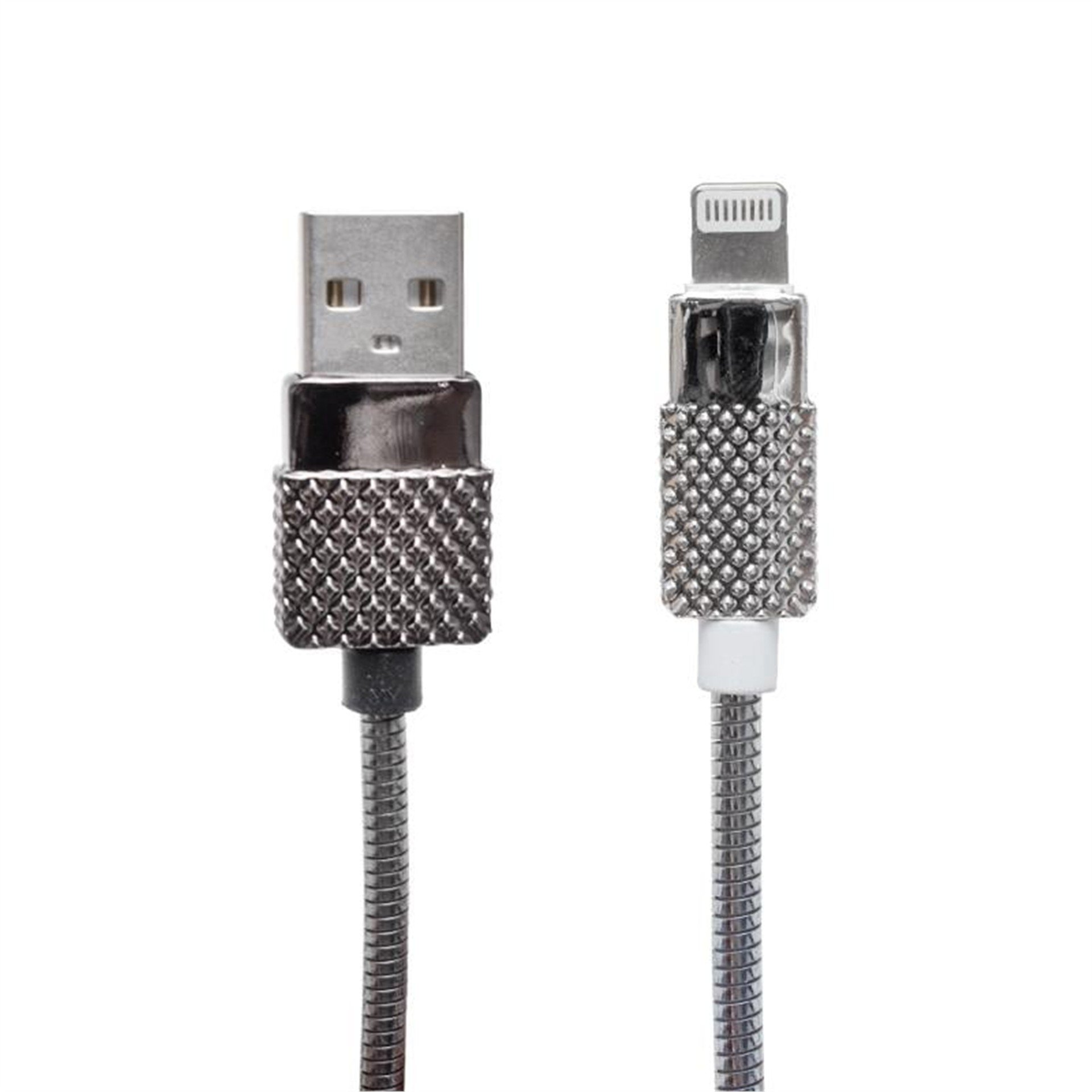 Powermaster Powermaster Metal Yaylı 3 Amper Lightning USB Şarj ve Data Kablosu - Data-Şarj Kabloları